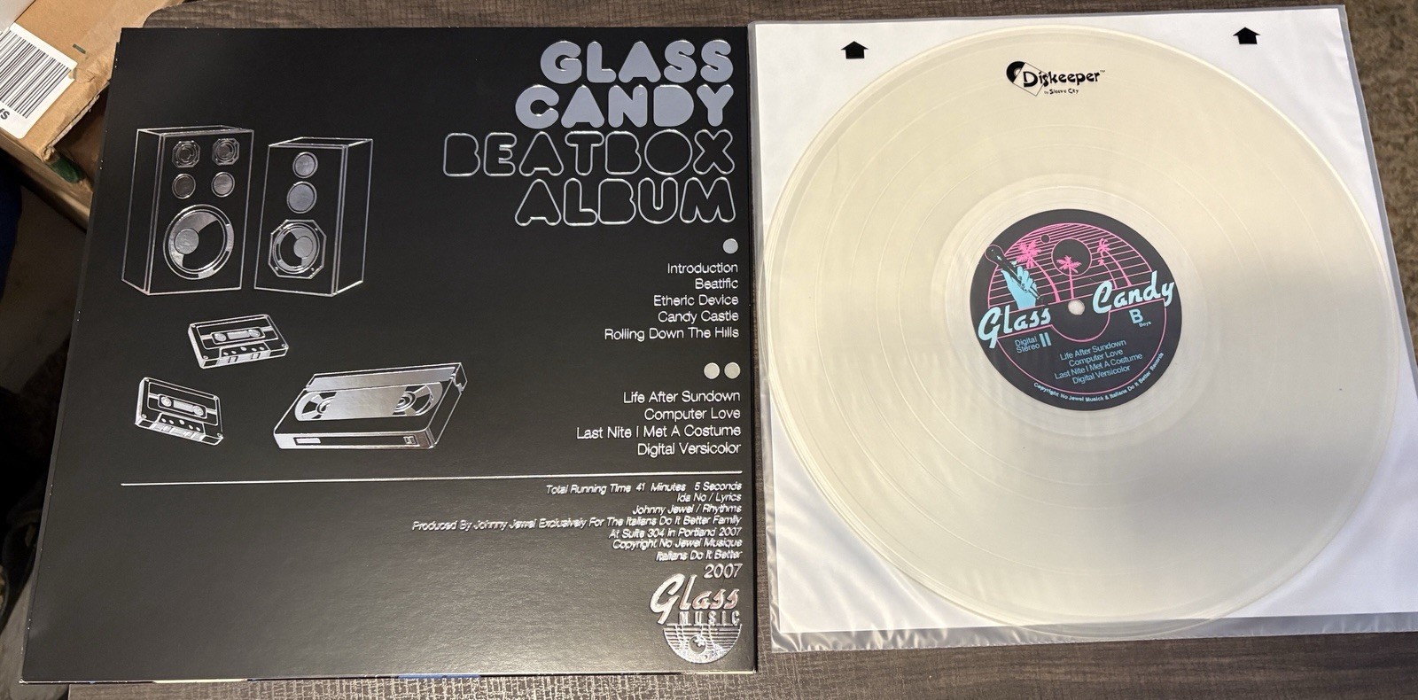 GLASS CANDY Beatbox Clear Vinyl 2013 Italians Do It Better IDIB005 EX/NM