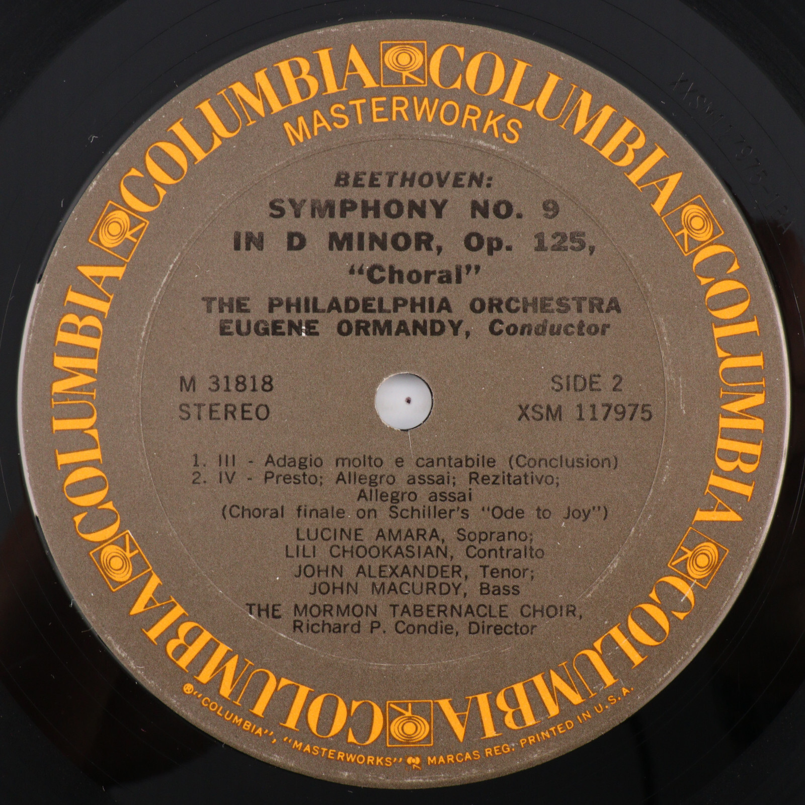 Beethoven / Ormandy – Symphony No. 9 In D Minor, Op. 125 1973 LP Record M 31818