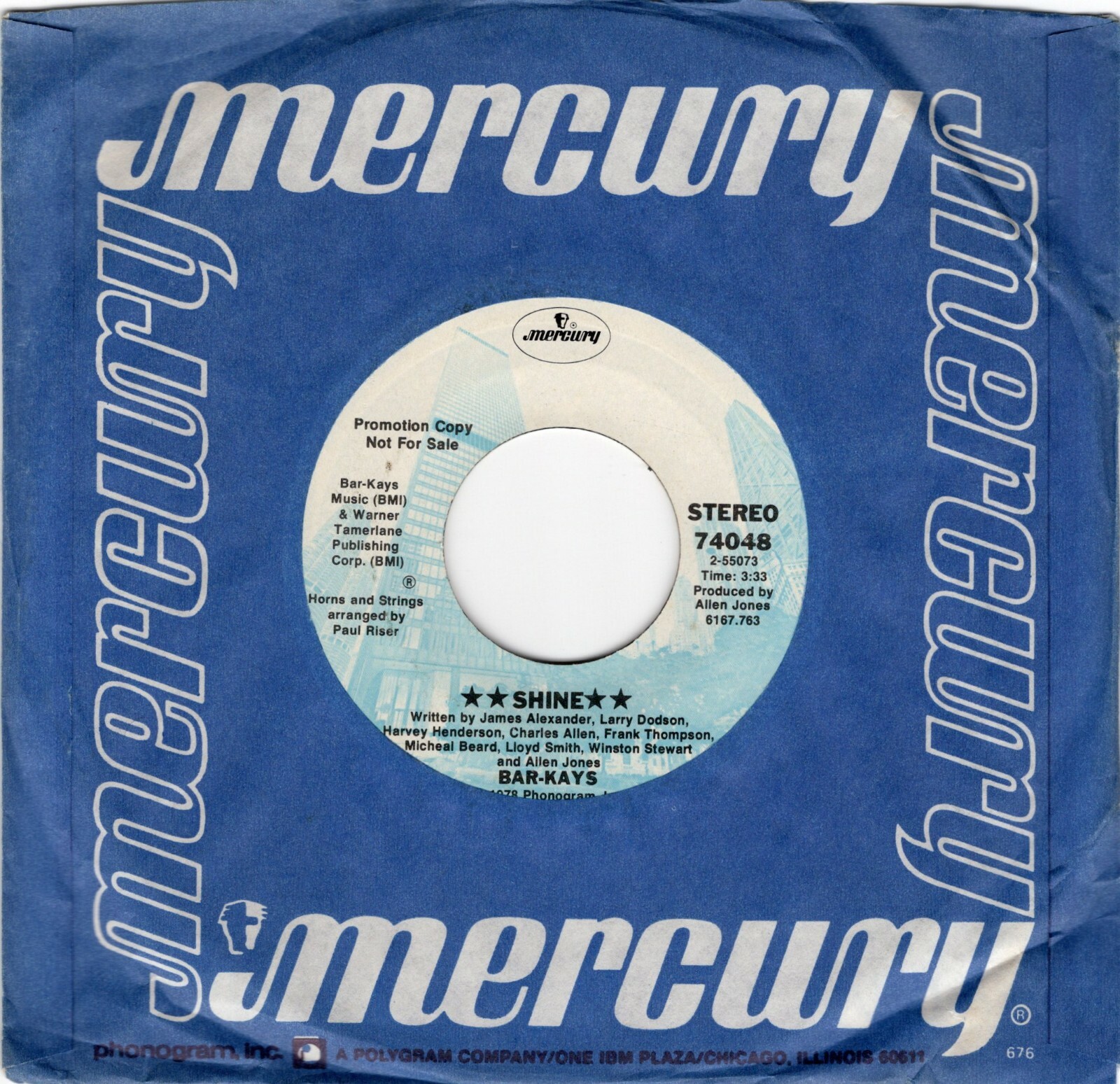 Bar-Kays – Shine 1978 Promo Mercury Funk Soul EX