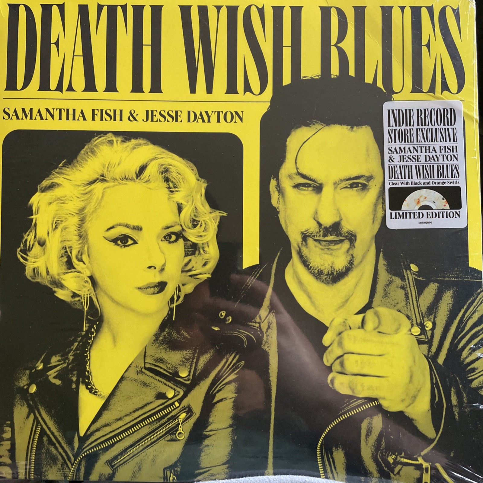 Samantha Fish & Jesse Dayton “Death Wish Blues” Clear w/Black & Orange – LP