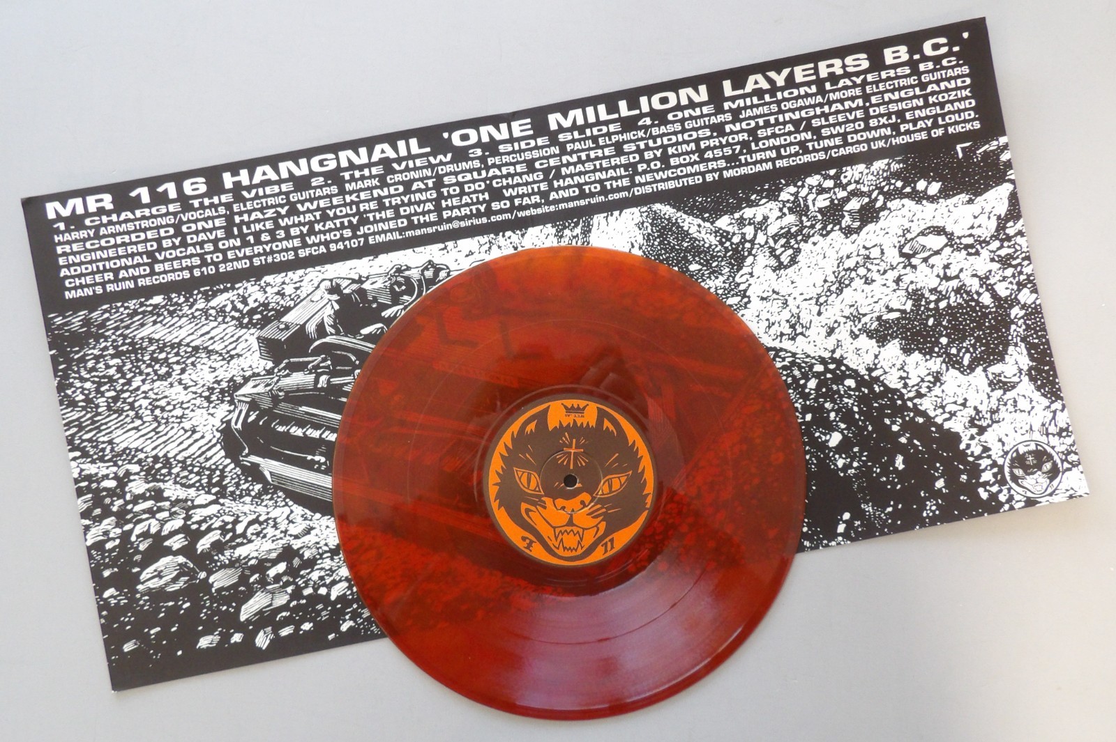 HANGNAIL – 1998 RED VINYL 10” – MAN’S RUIN RECORDS MR-116 – KOZIK COVER ART