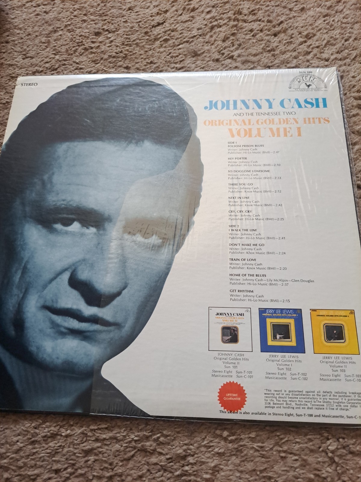 Sun 100 First Printing Sun Records Johnny Cash Original Golden Hits Volume 1