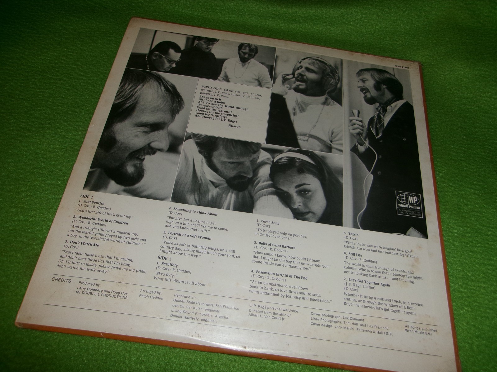 J.P. RAGS Scruffety LP 1968 World Pacific FOLK Sealed!