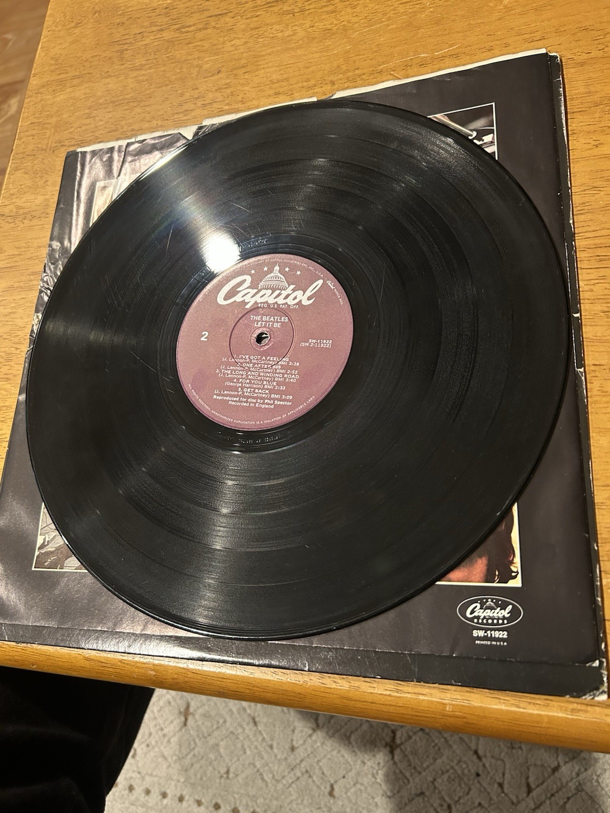 The Beatles Let It Be LP Vinyl Record 1970 Capitol SW-11922 US Pressing