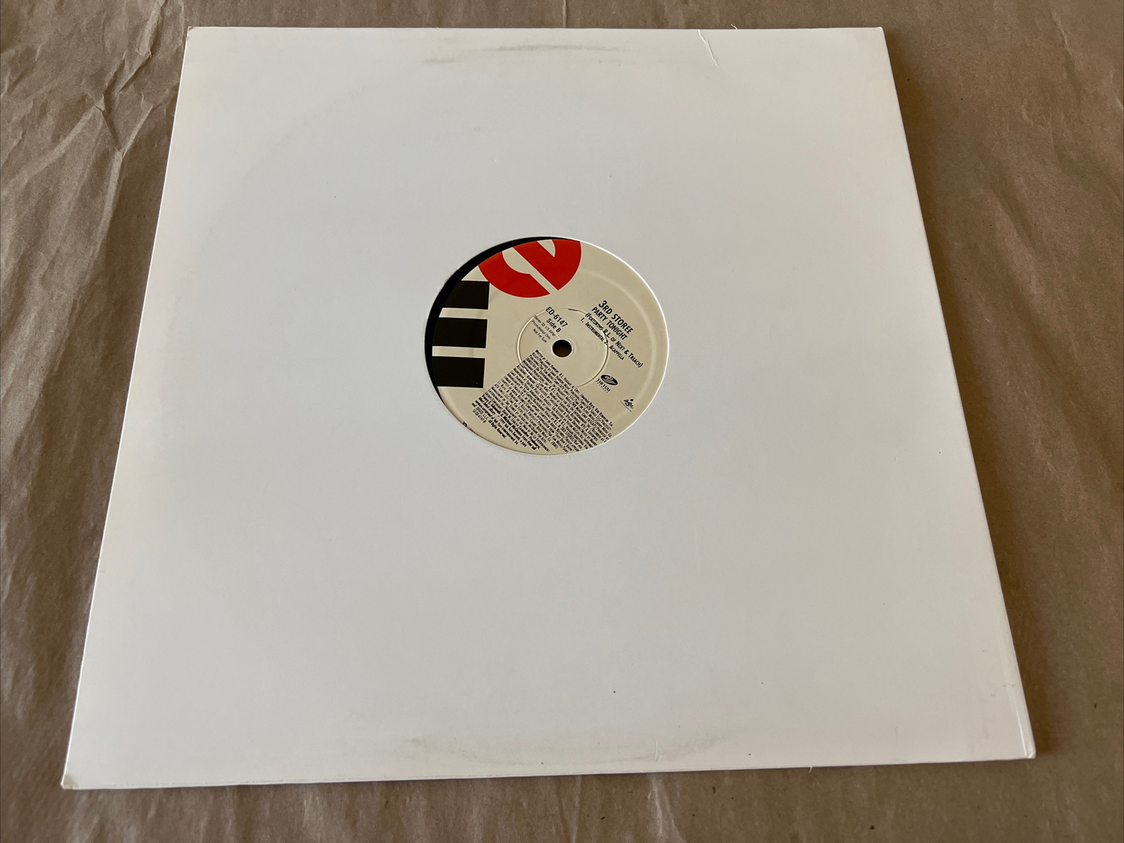 3rd Storee – Party Tonight – 12” Single Vinyl Promo 1999