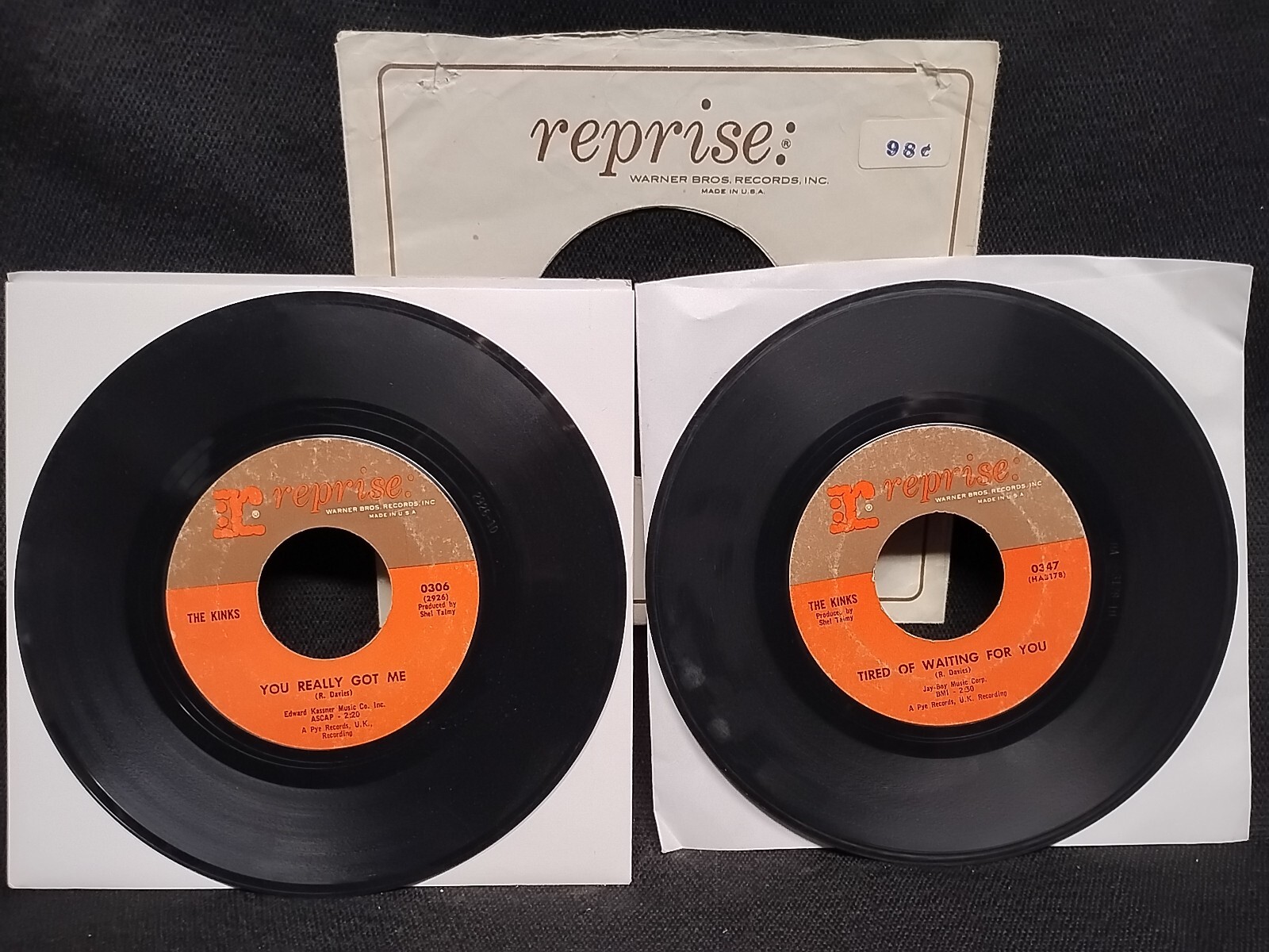 The Kinks You Really Got Me / Tired Of Waiting For You 45 RPM records lot of 2