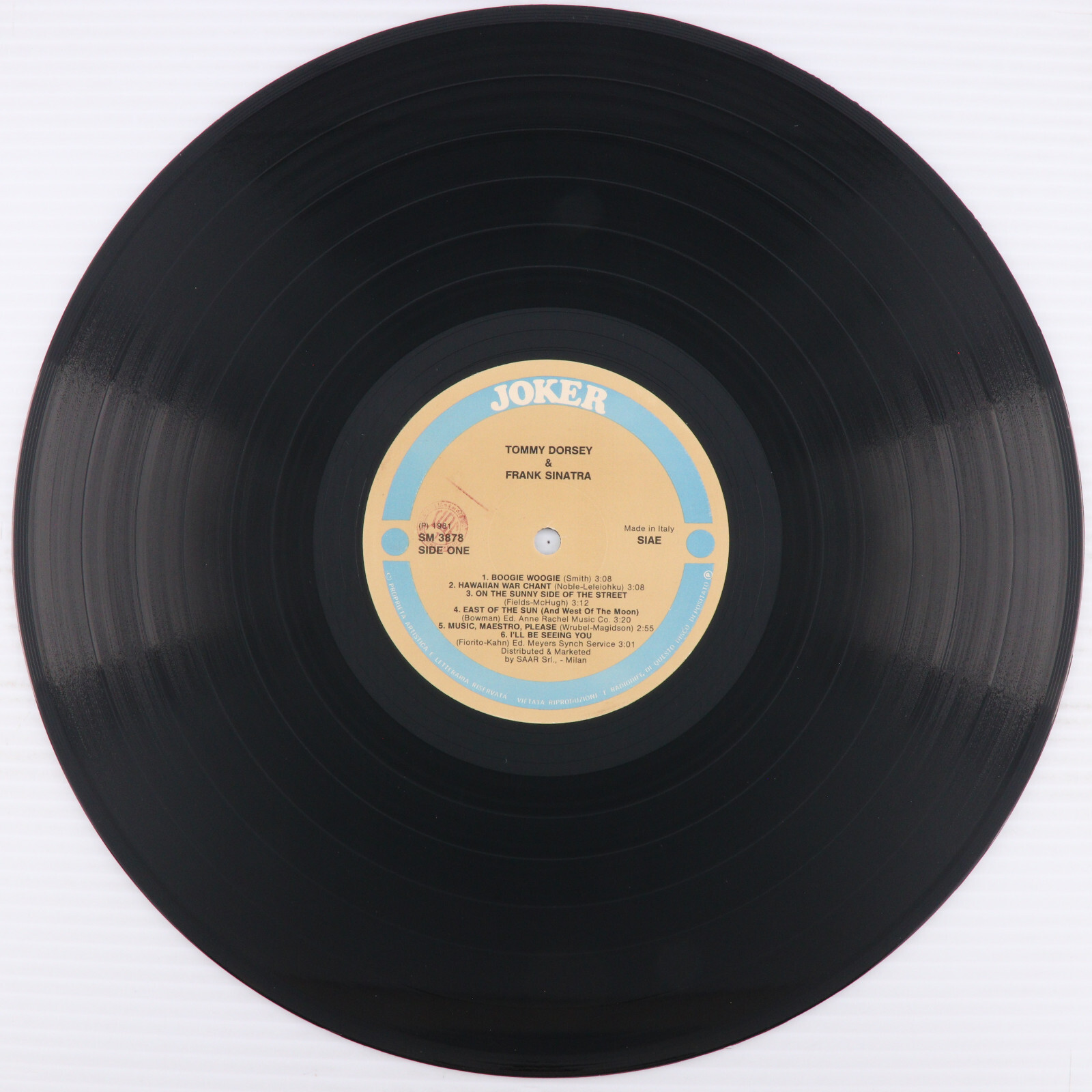 Tommy Dorsey – Frank Sinatra 1981 Compilation 12″ LP Record Joker SM 3878 Italy