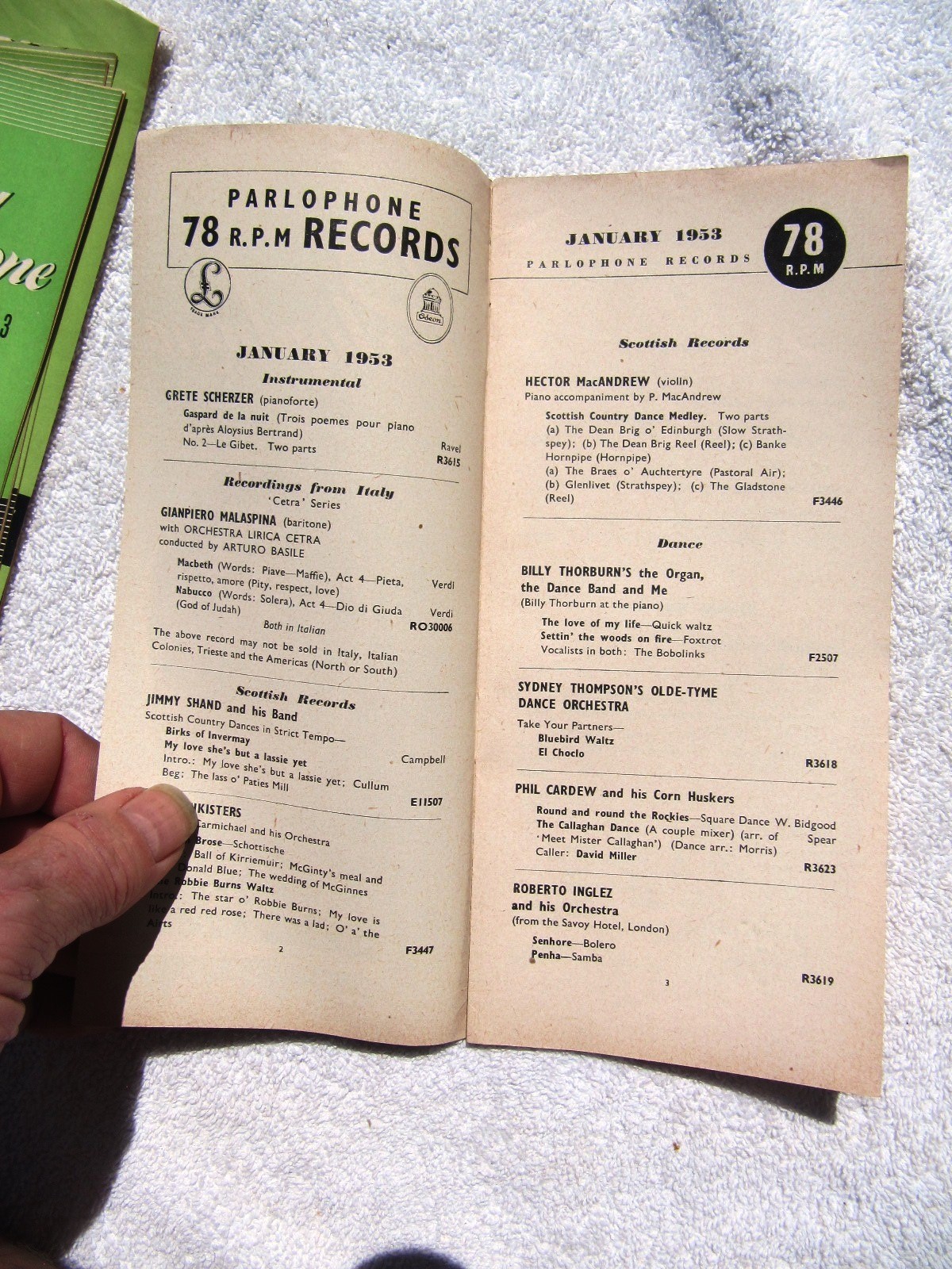 Jan 1953 British PARLOPHONE Supplement Gerry Brereton Record Overseas CATALOG 45