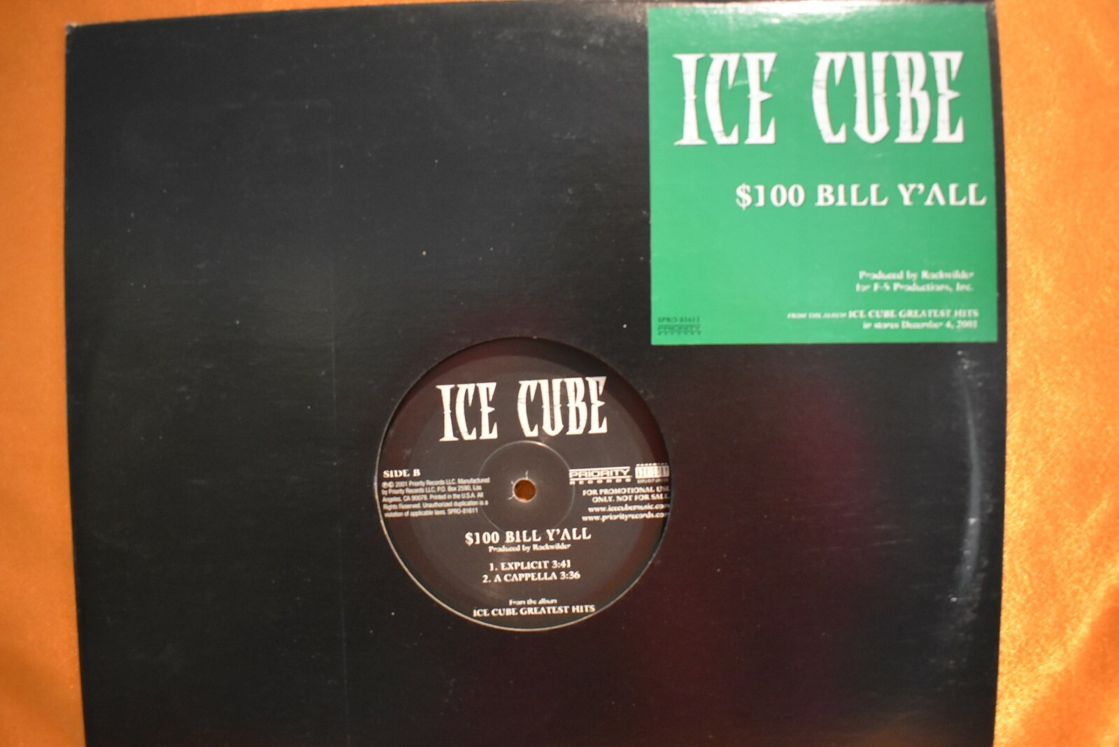 ICE CUBE-PRIORITY RECORDS-$100 BILL Y’ALL 12″ PROMO