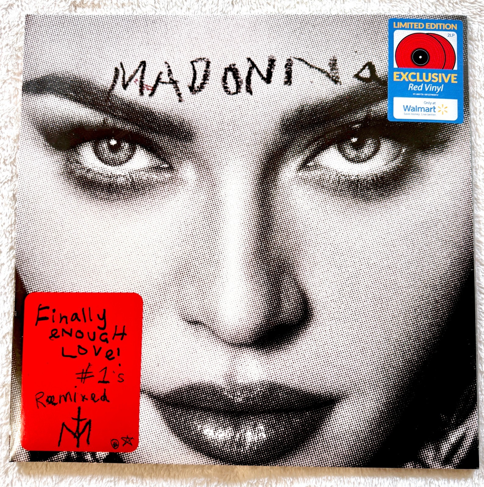 MADONNA FINALLY ENOUGH LOVE RECORD RED VINYL WALMART LP SEALED PROMO HYPE FIFA