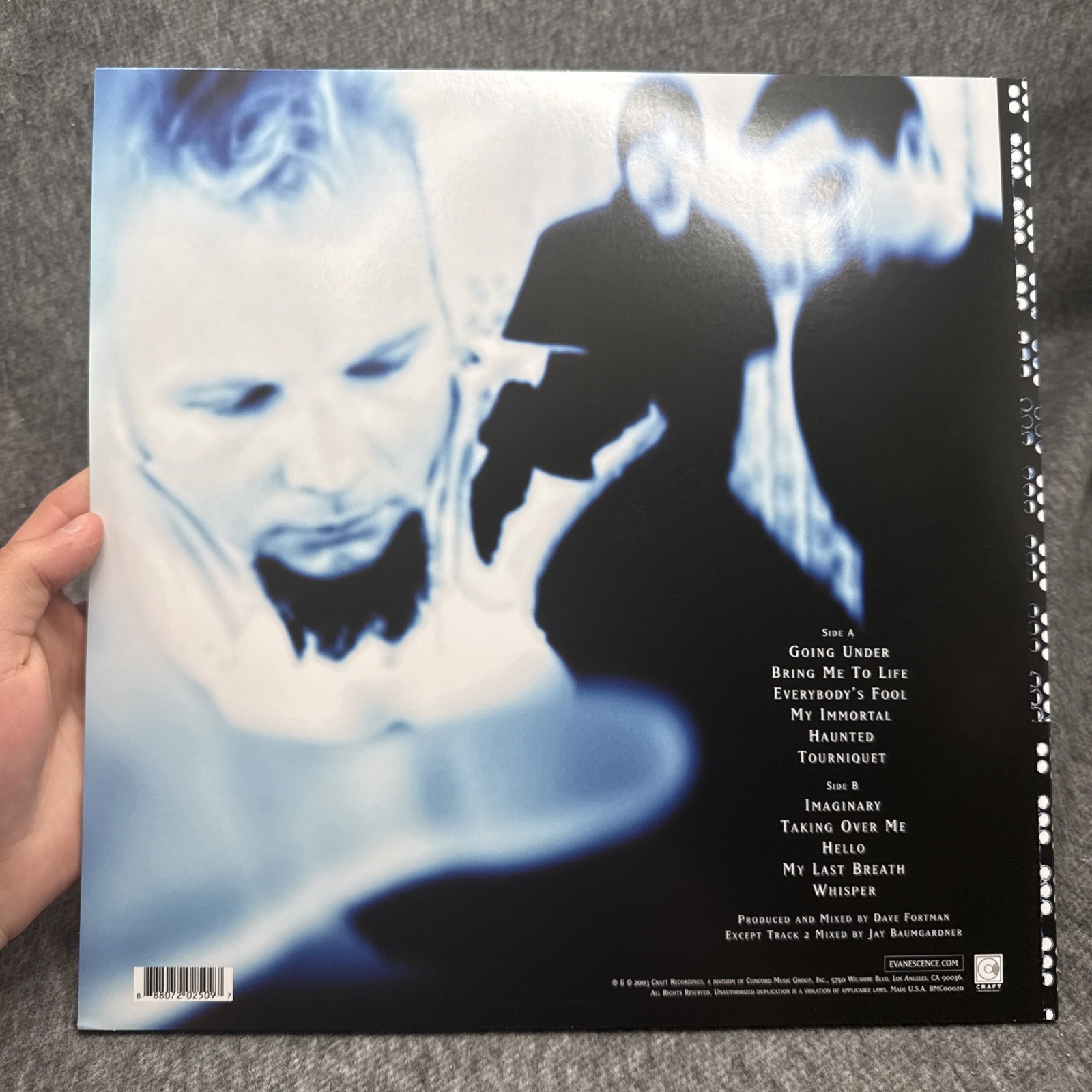 Evanescence Fallen LP Vinyl Record Clear Smoke Colored, Exclusive