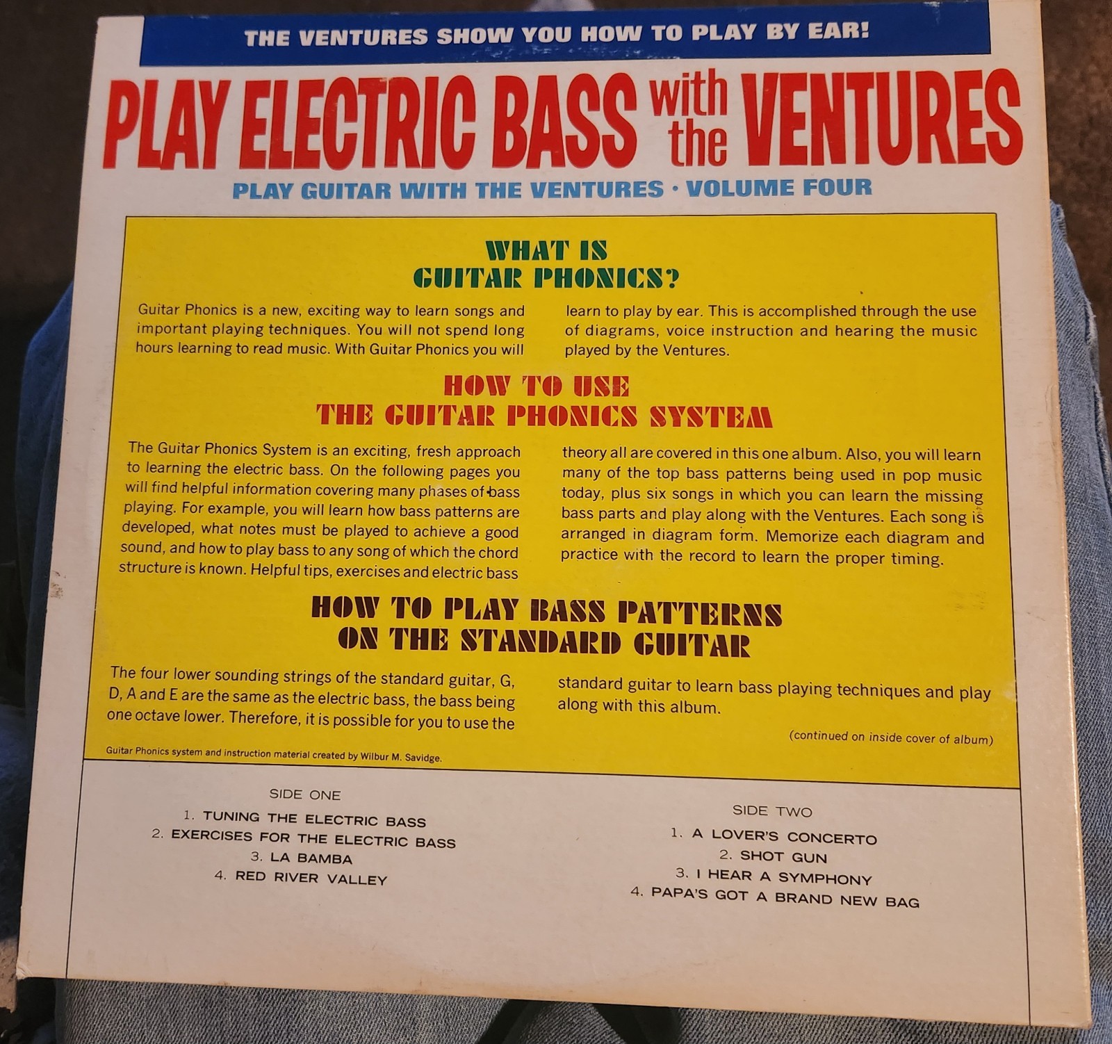Guitar Phonics lp Play Electric Bass With The Ventures La Bamba