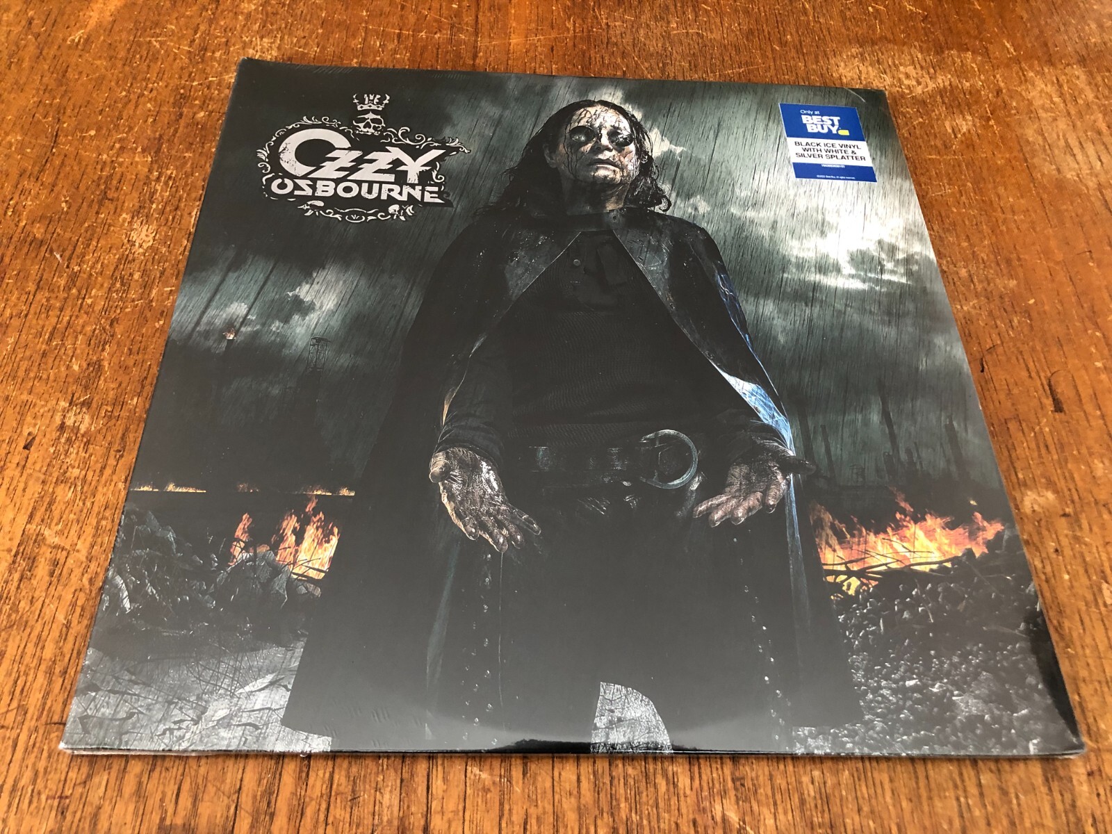 OZZY OSBOURNE Black Rain 2-LP BLACK ICE with WHITE & SILVER SPLATTER BEST BUY
