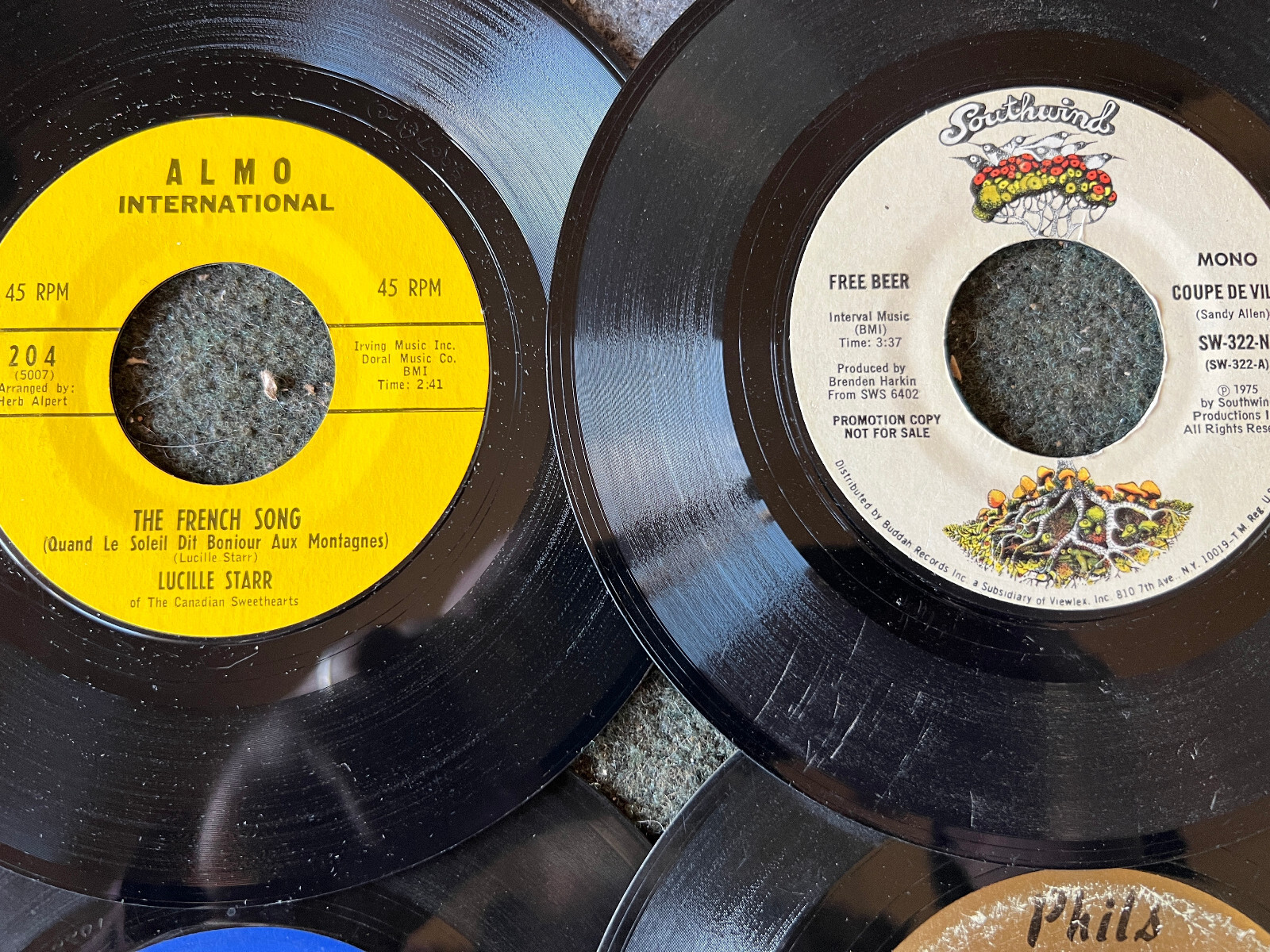 Lot of 9x PRIVATE/UNKNOWN?/CUSTOM/Honky-Tonk/Hillbilly/C&W 7″ 45rpm Singles #12