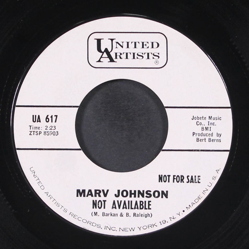 MARV JOHNSON: come on and stop / not available UA 7″ Single 45 RPM