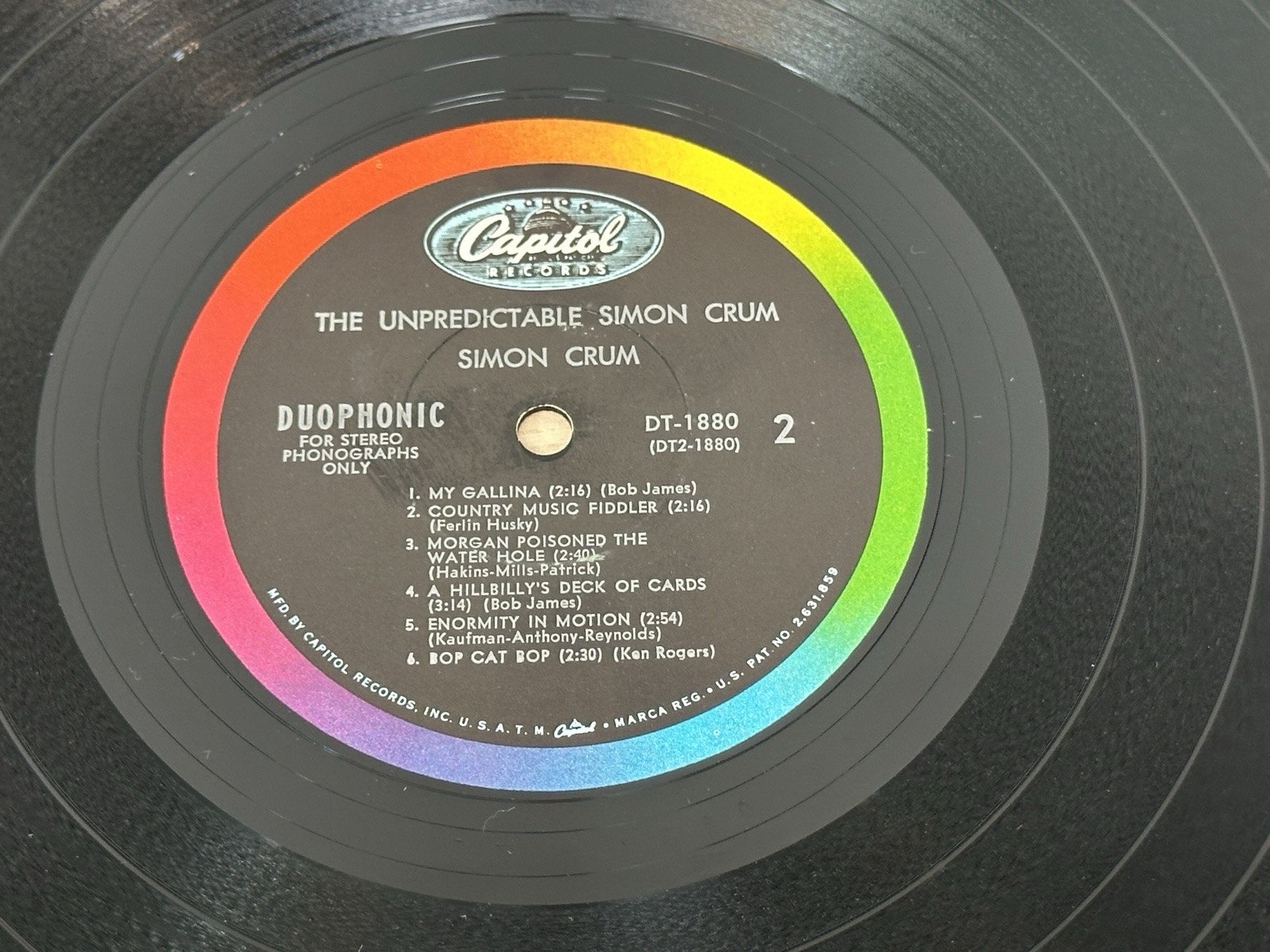 The Unpredictable Simon Crum – 1963 Vinyl LP – Capitol Records DT-1880 In Shrink