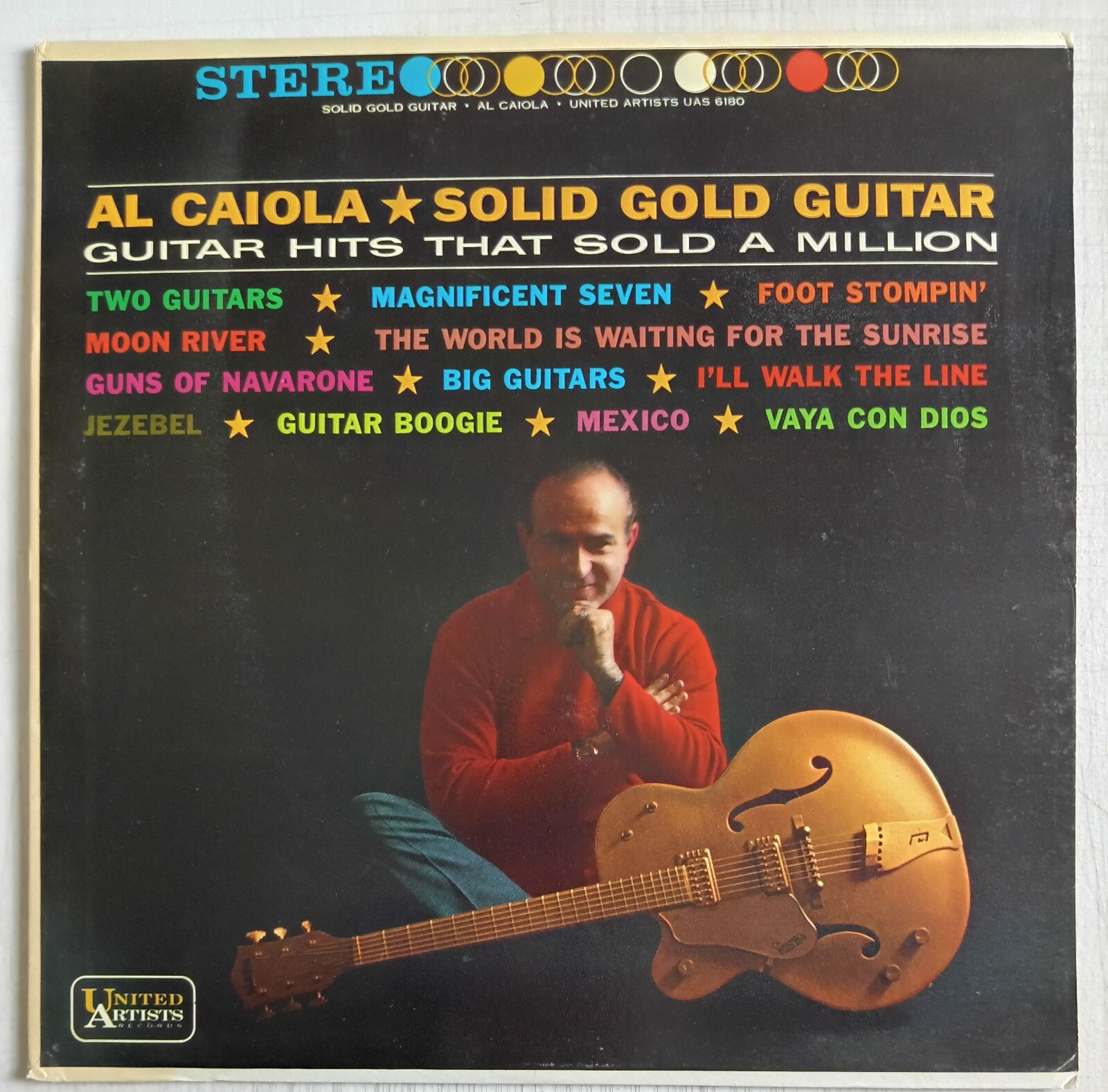 Al Caiola Solid Gold Guitar Vinyl Record Album Guitar Hits That Sold A Million