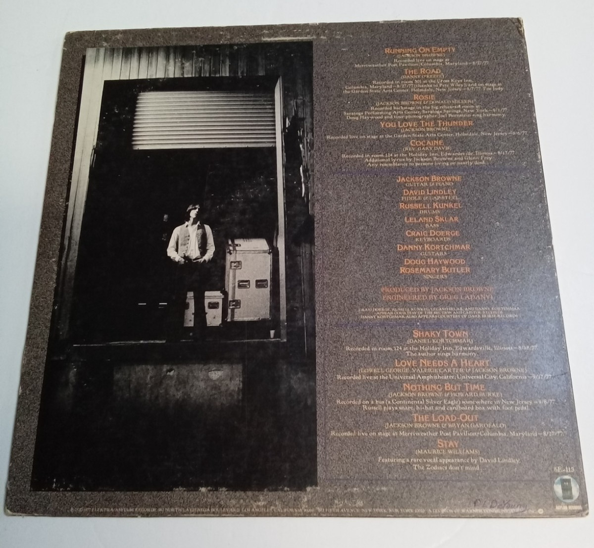 Jackson Browne-Running on Empty 1977 Vinyl LP w/Booklet PRC Compton CA Press VG+