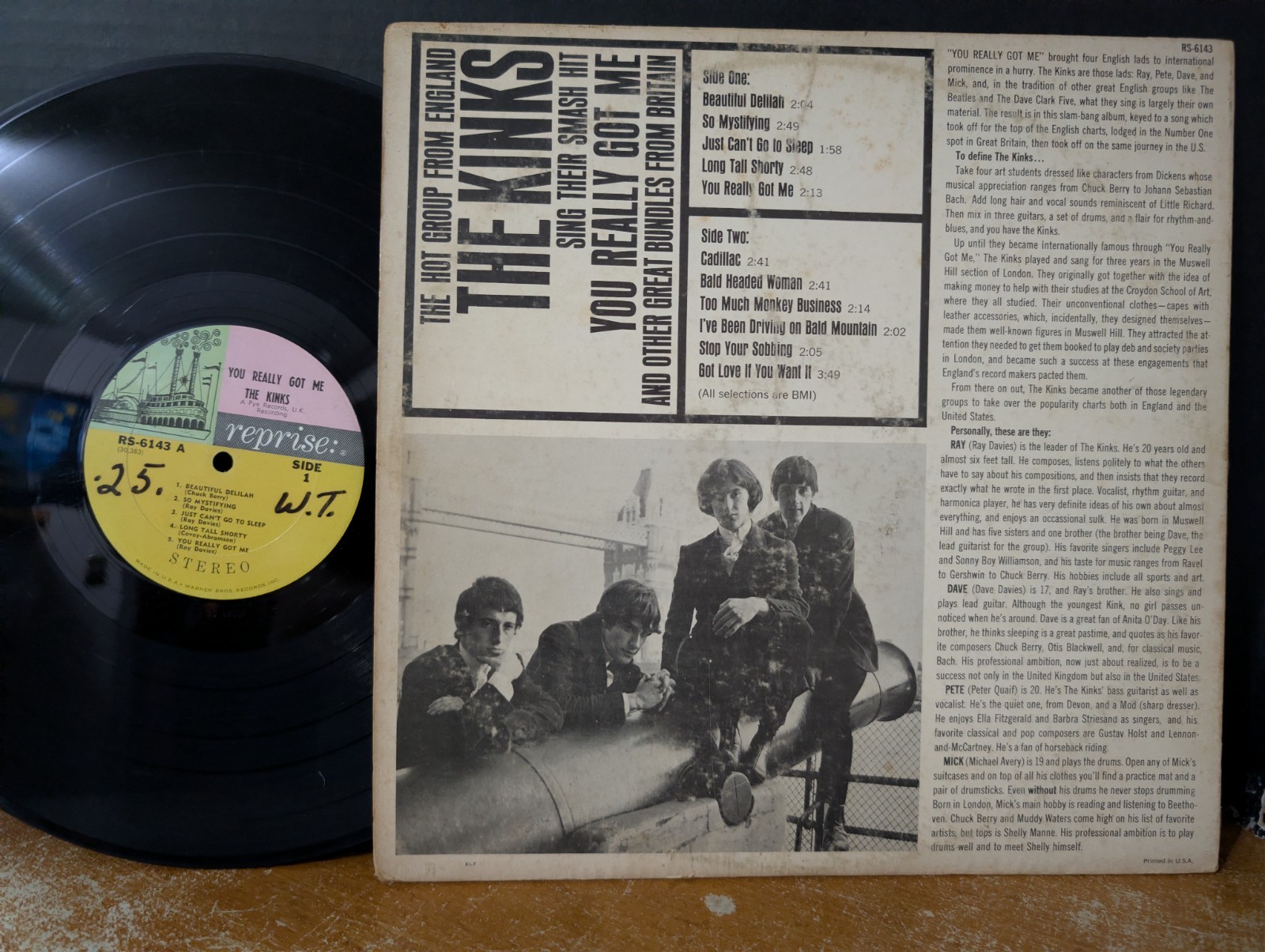 The Kinks ‎– You Really Got Me 1966 Reprise Rock Vinyl Too Much Monkey Business