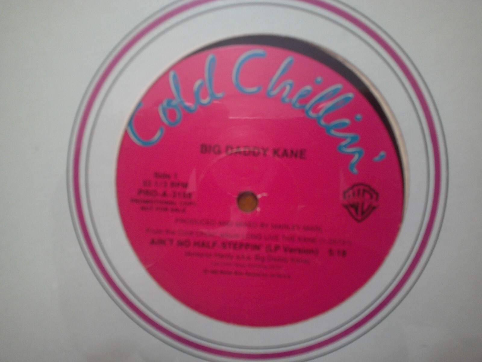 PROMO COLD CHILLIN 12″ SINGLE RECORD/BIG DADDY KANE/AIN’T NO HALF STEPPIN/NR MNT