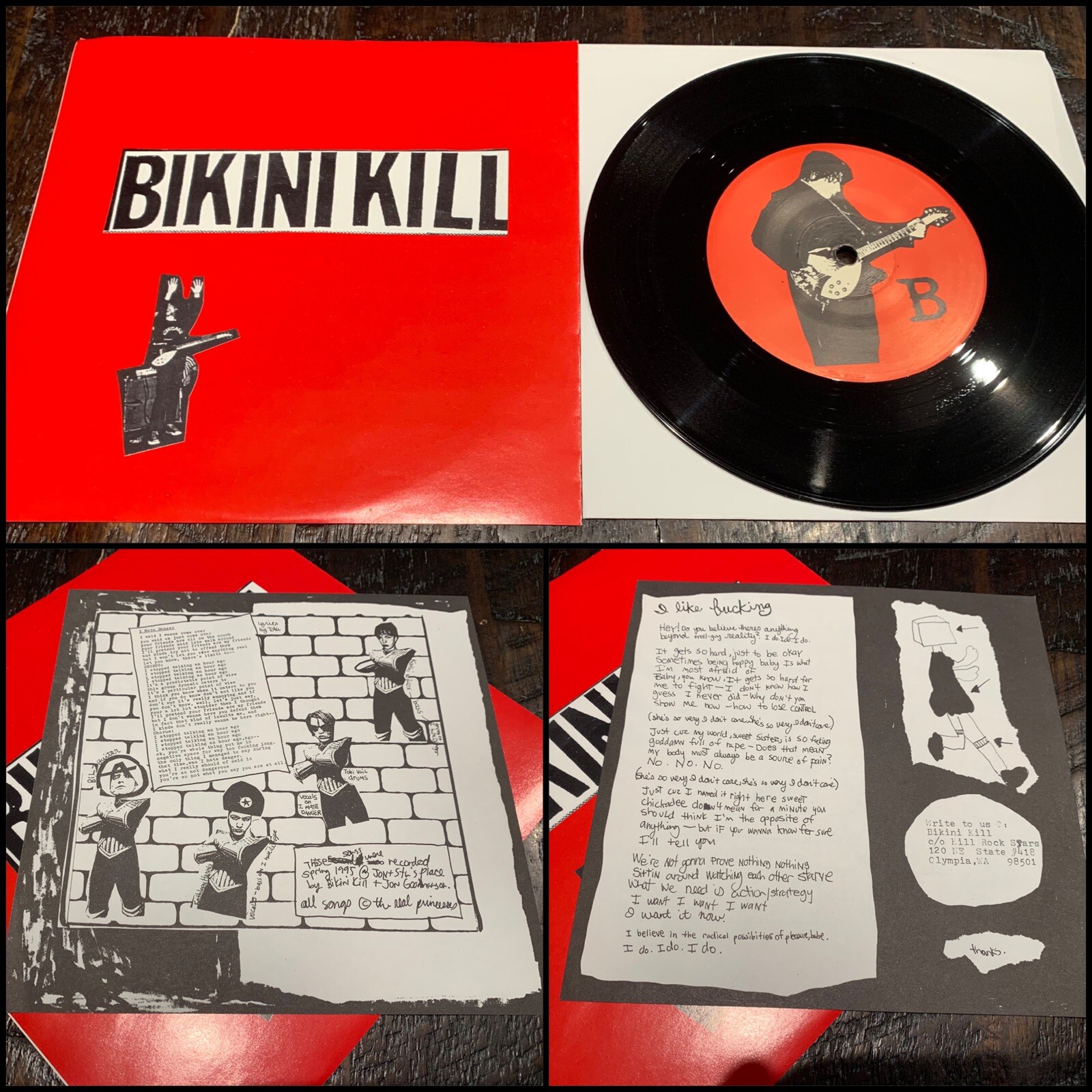BIKINI KILL I Like Fucking 7” Vinyl w/ Insert First Pressing-Julie Ruin Le Tigre