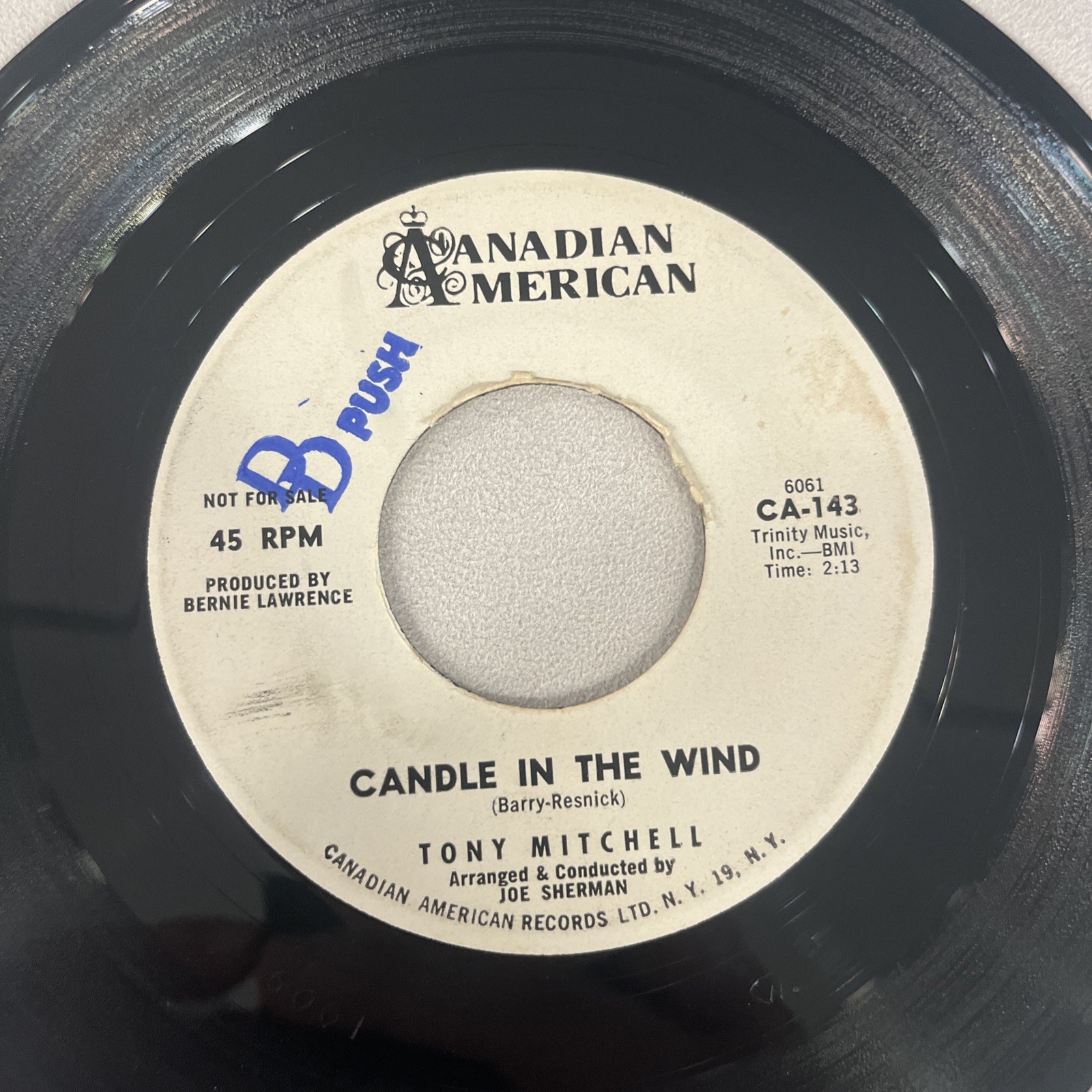 TONY MITCHELL: write me a letter / candle in the wind CANADIAN-AMERICAN 7″