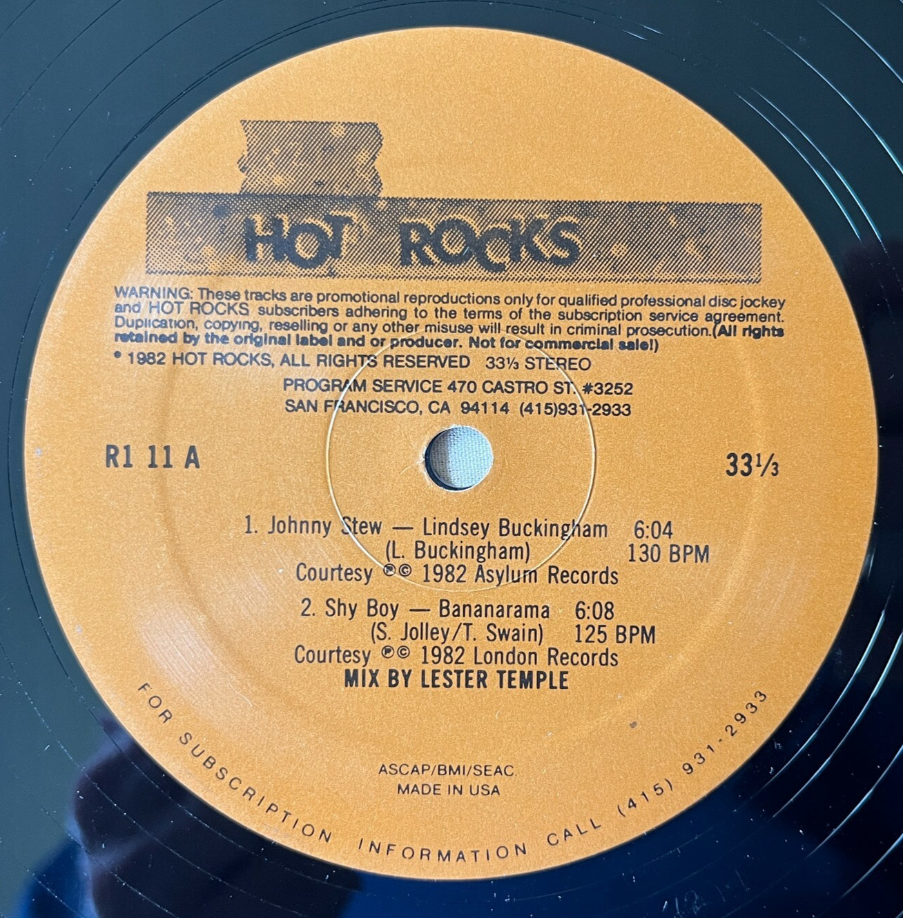 VARIOUS Hot Rocks Remix Series 1 Issue 1 1982 Promo Vinyl Maxi-Single R1 11 VG+
