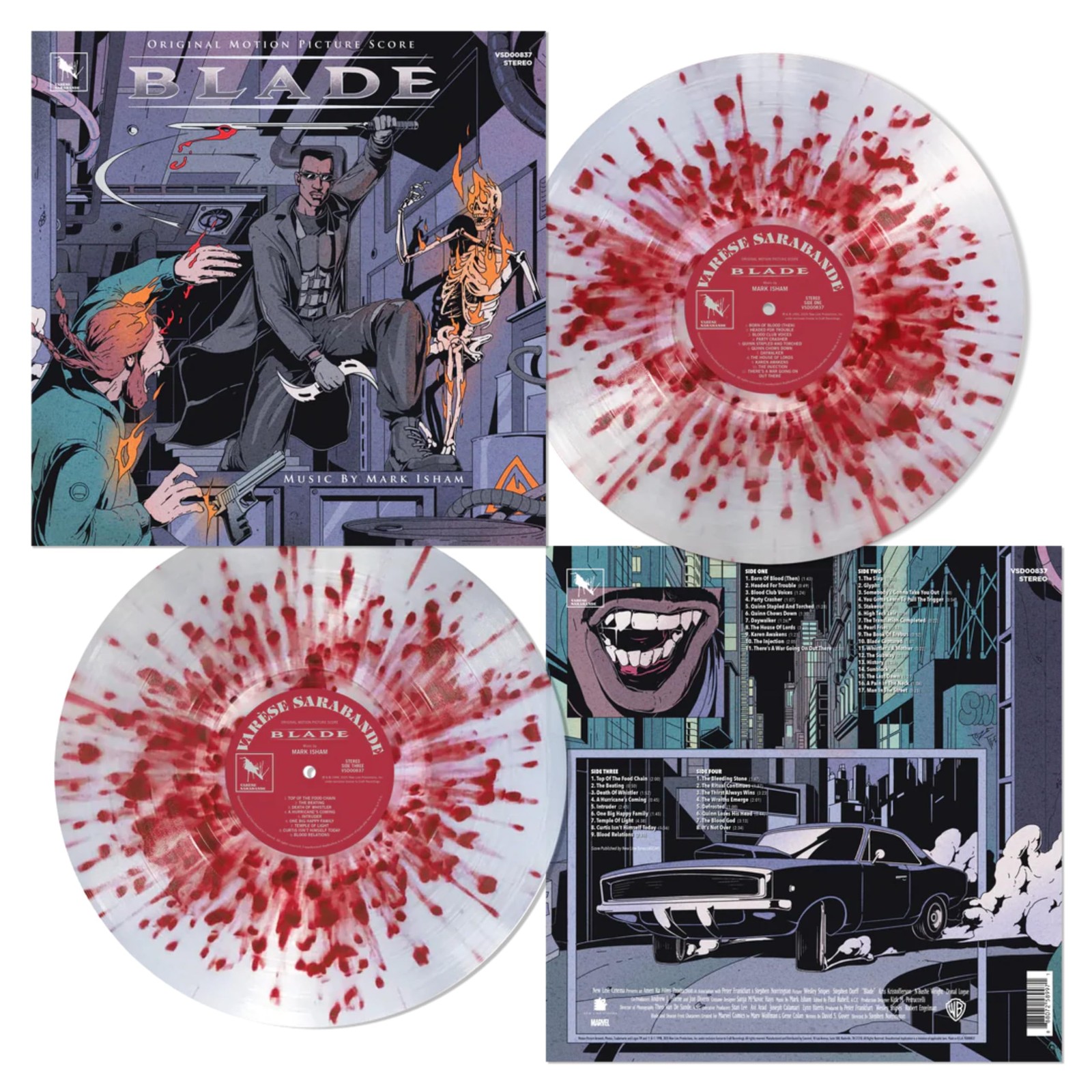 Mark Isham Blade Soundtrack Blood Splatter Clear (Vinyl)