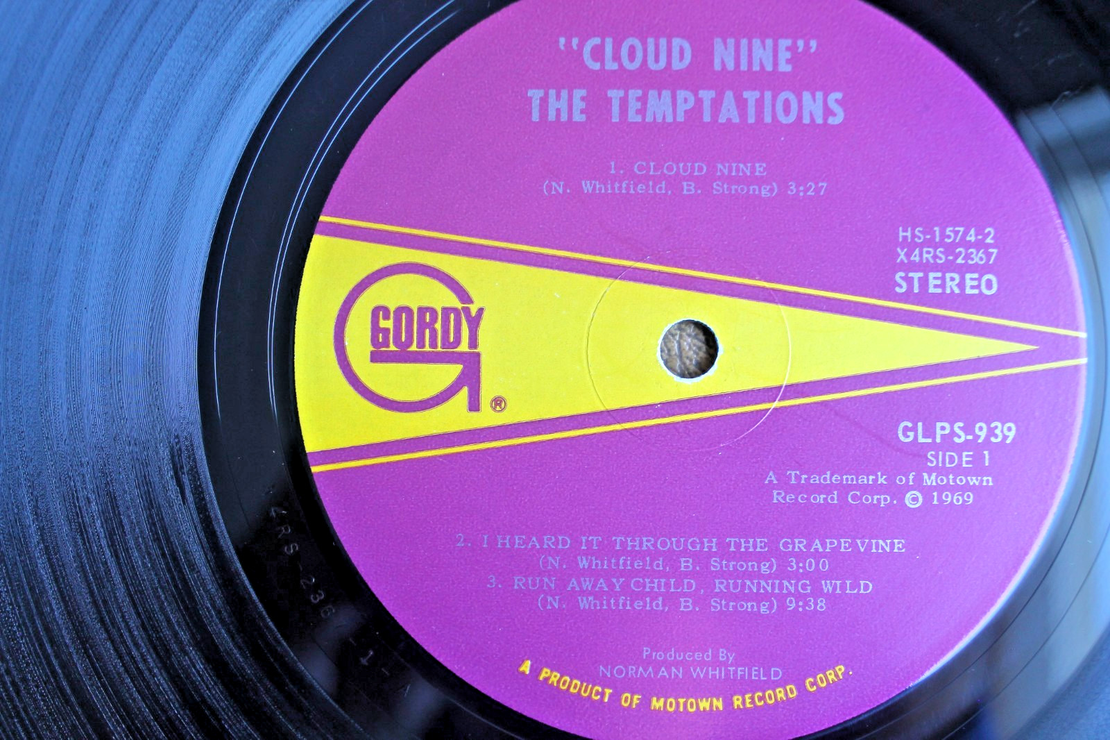 TEMPTATIONS -CLOUD NINE LP: GORDY GS939 -1969- PSYCHEDELIC/PROGRESSIVE SOUL- VG+