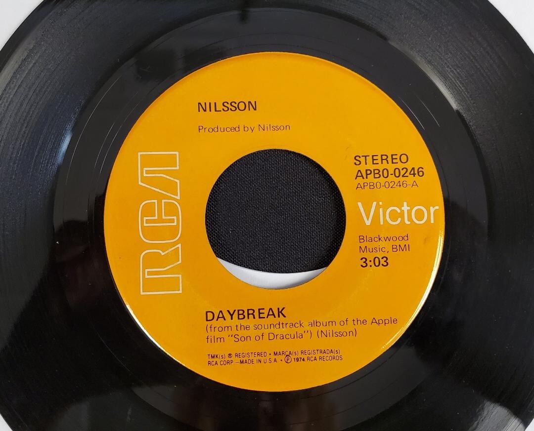 Nilsson Daybreak ~ 1974 RCA Victor 45 + plain white paper sleeve