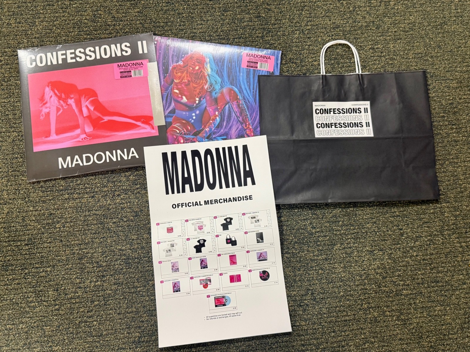 Madonna Confessions II Tik Tok Baby Blue Vinyl Record LP Bilt SHIPS NOW Poster
