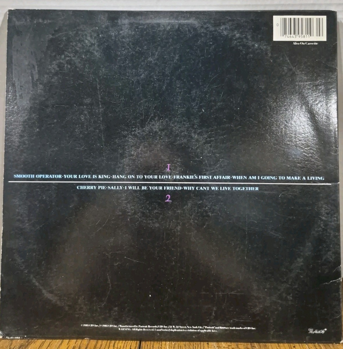 Sade Diamond Life LP Vinyl Record 1985 Portrait FR 39581