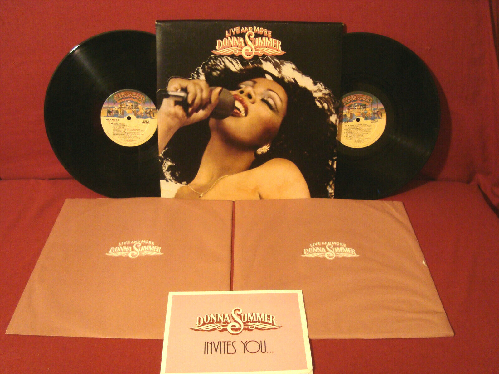 DONNA SUMMER LIVE AND MORE + ORIGINAL INNER SLEEVE + INSERT GATE FOLD DISCO LP