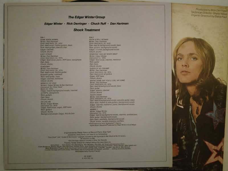 EDGAR WINTER GROUP LP SHOCK TREATMENT 1974 EPIC PE 32461 TERRE HAUTE PRESS