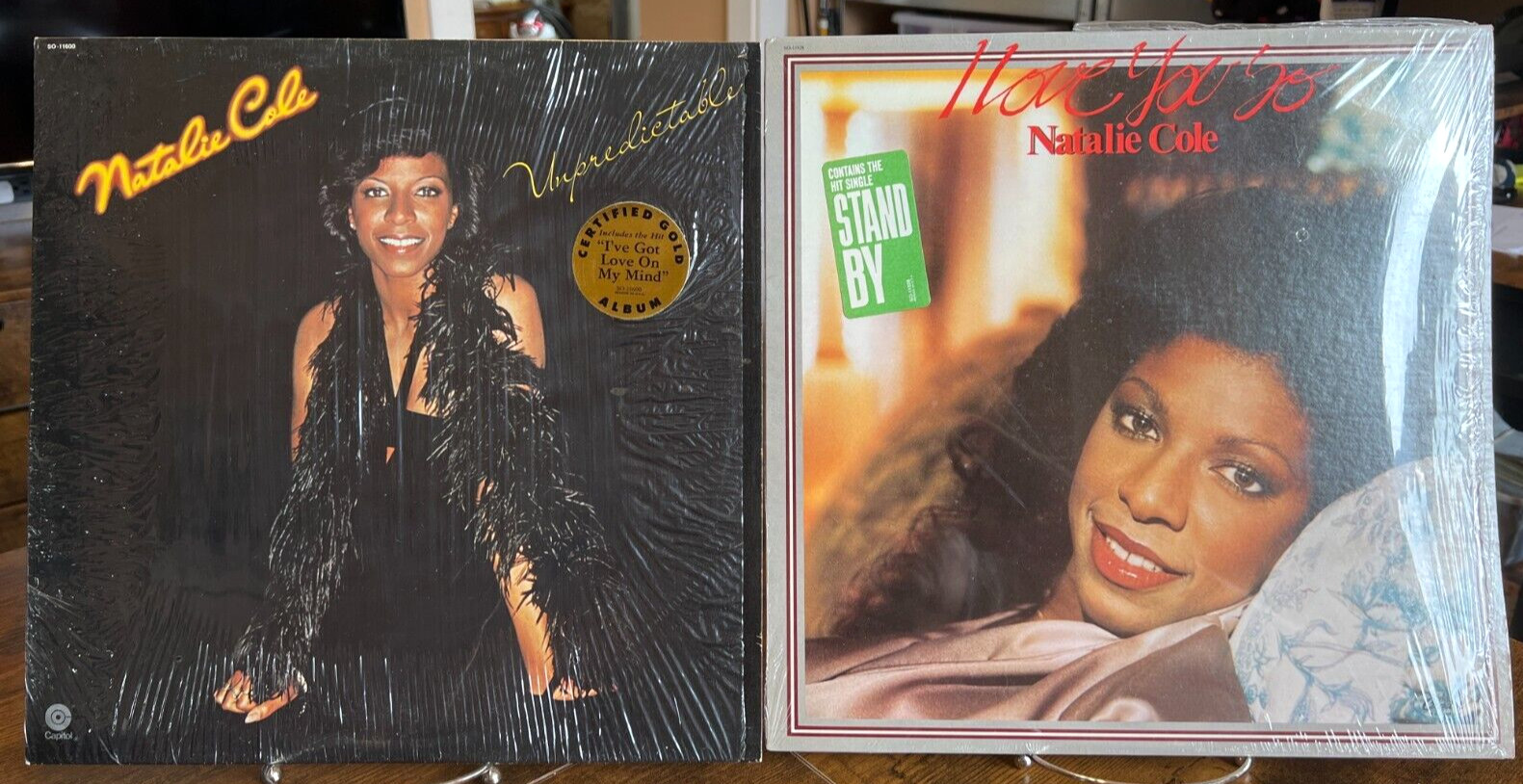Vintage lot of 2 Natalie Cole Vinyl Unpredictable & I Love You So. VG Condition.