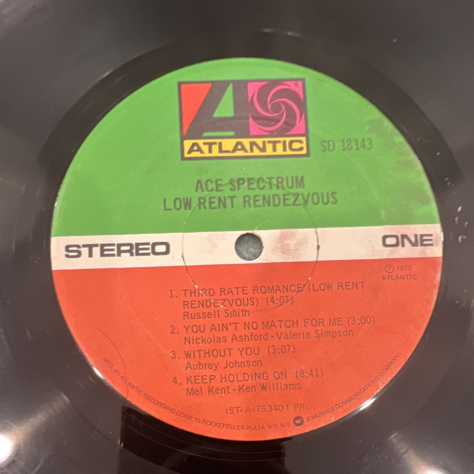 Ace Spectrum – Low Rent Rendezvous Atlantic SD 18143 12″ Black Vinyl Soul LP