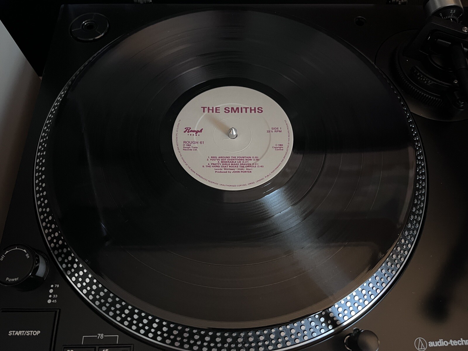 The Smiths Self Titled UK 1984 Cursive Logo 1st Issue A1/B2 Vinyl LP VG+/Ex