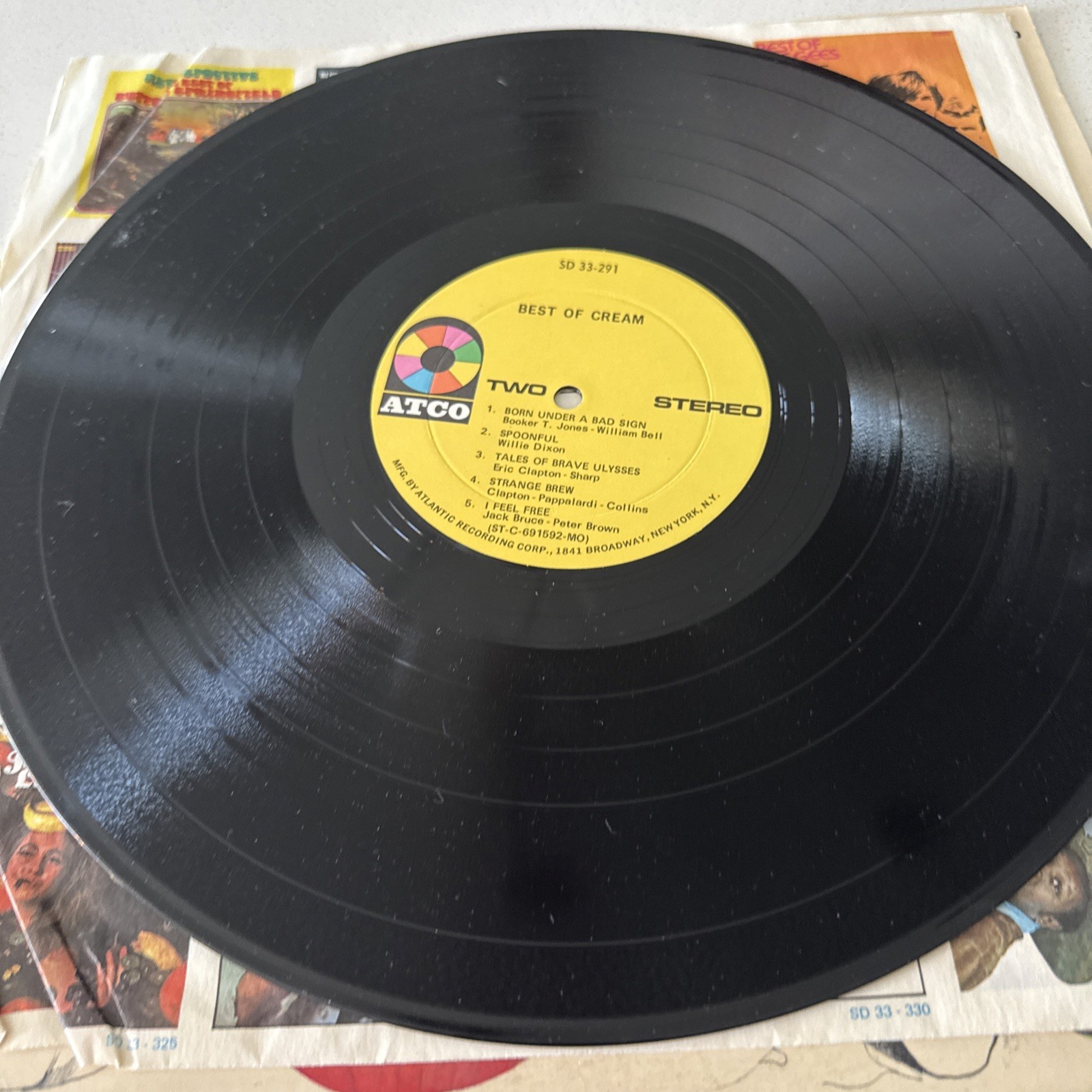 Cream ‎- Best Of Cream Vinyl LP 1969 ATCO ‎SD 33-291 Records Near Mint
