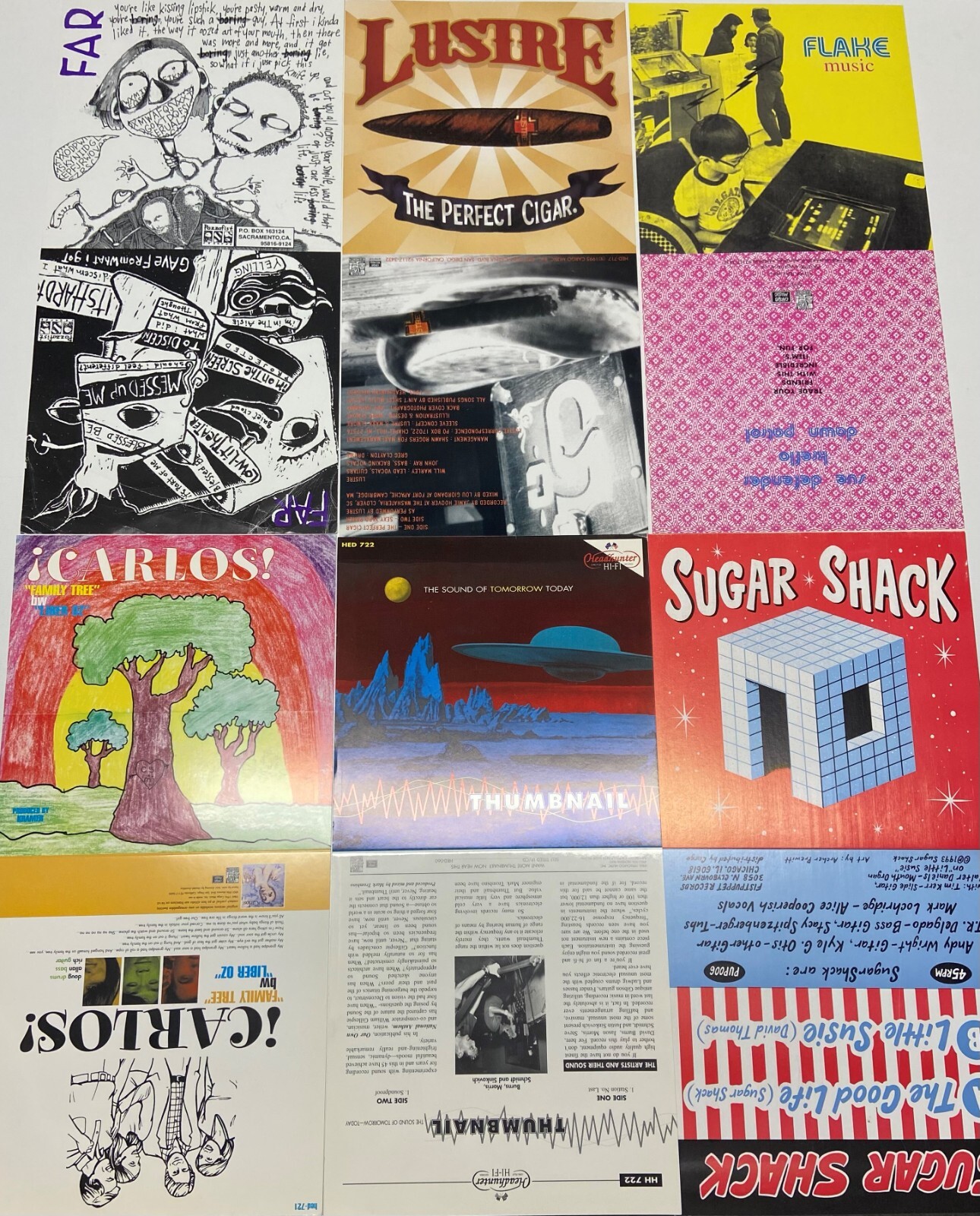6 Punk Rock Metal Posters Art Wall 1990s-2000s 7″ Record 45rpm Sleeve Unfolded