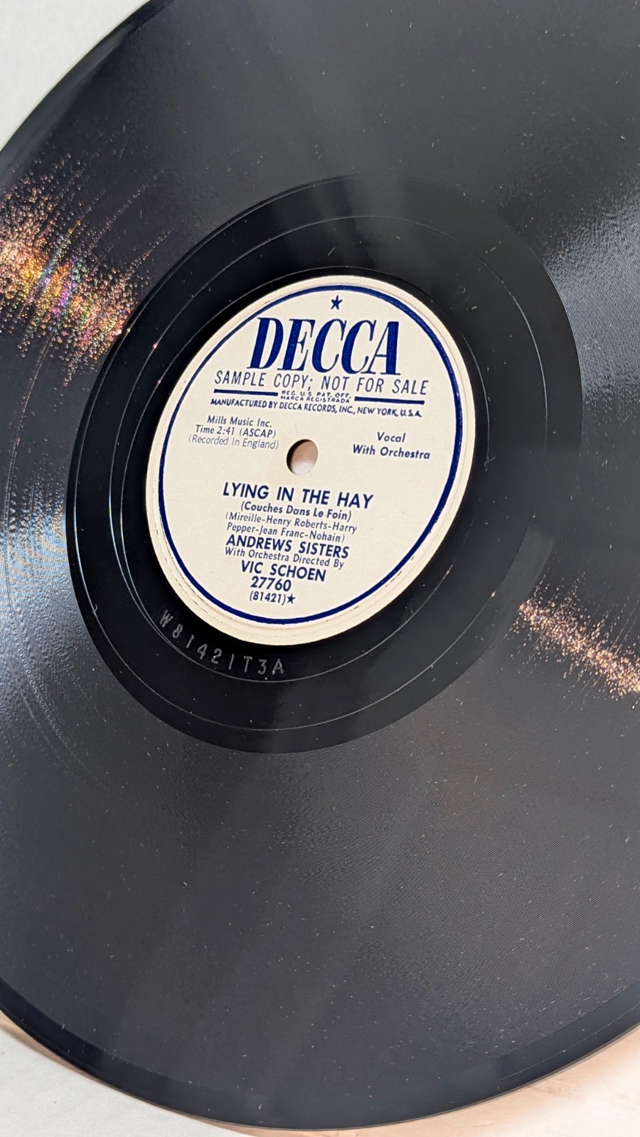 Lot Of 9 — 78 RPM SAMPLE COPY RARE 1940-1950 DECCA – LONDON