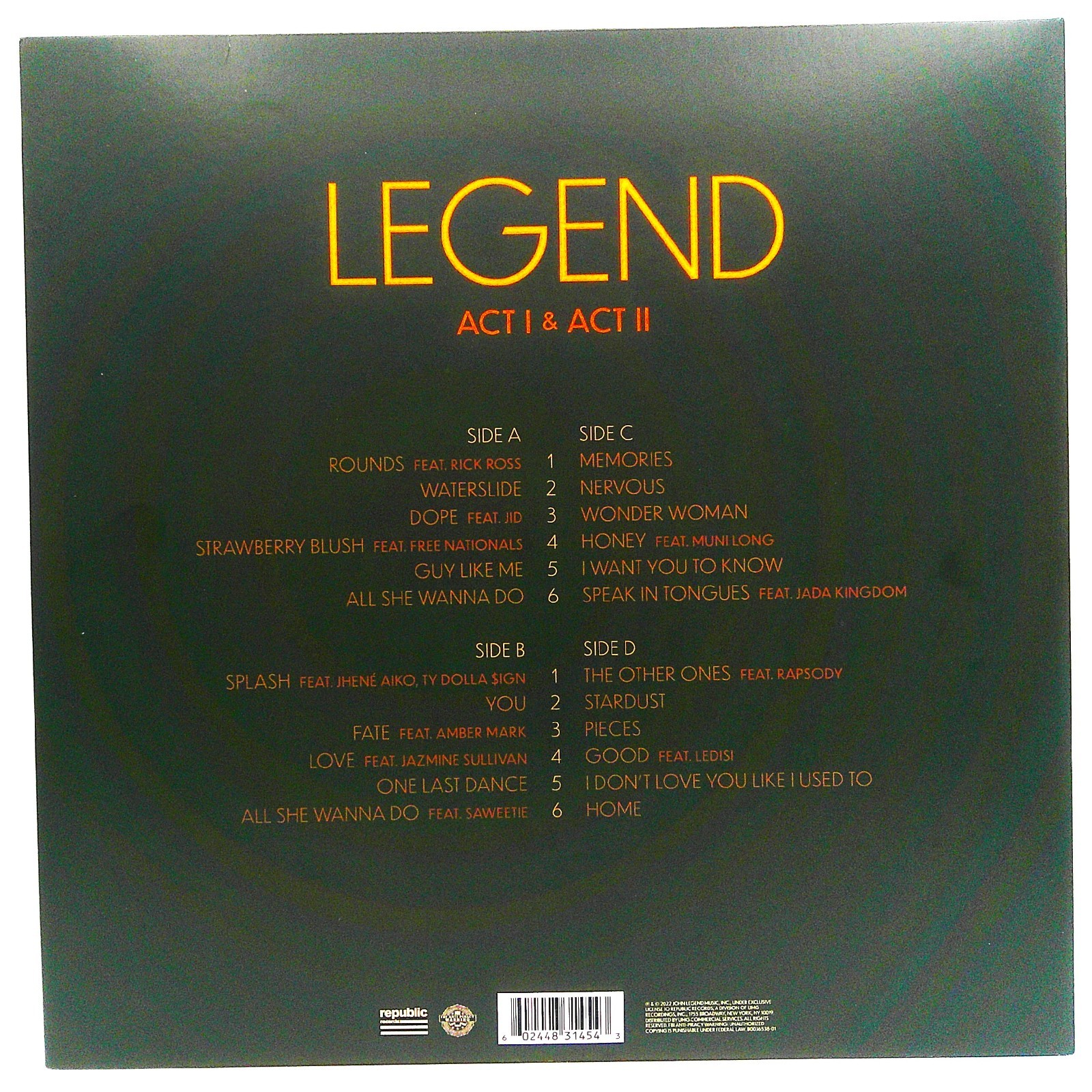 John Legend: Legend [2-LP Record, Limited Edition Translucent Tan Vinyl) NEW