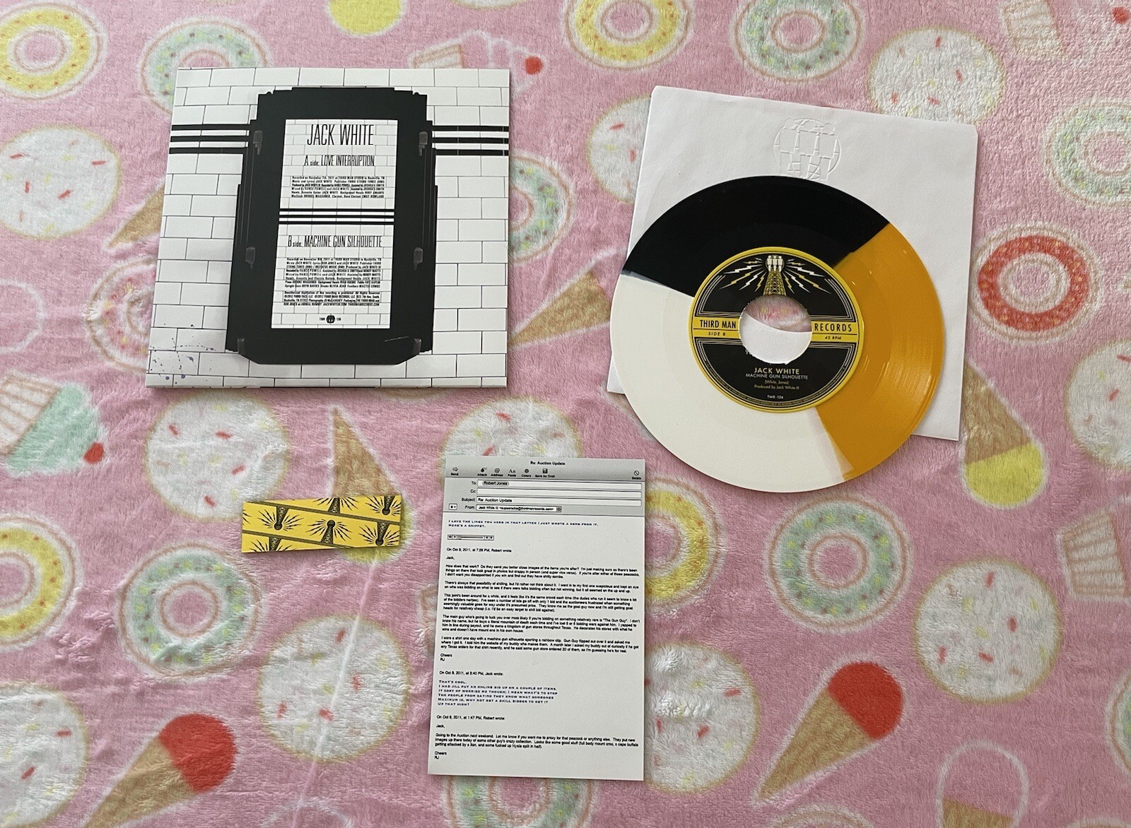 Jack White Love Interruption Tri-Color Vinyl 7″ 45 Third Man Records TMR136 2012