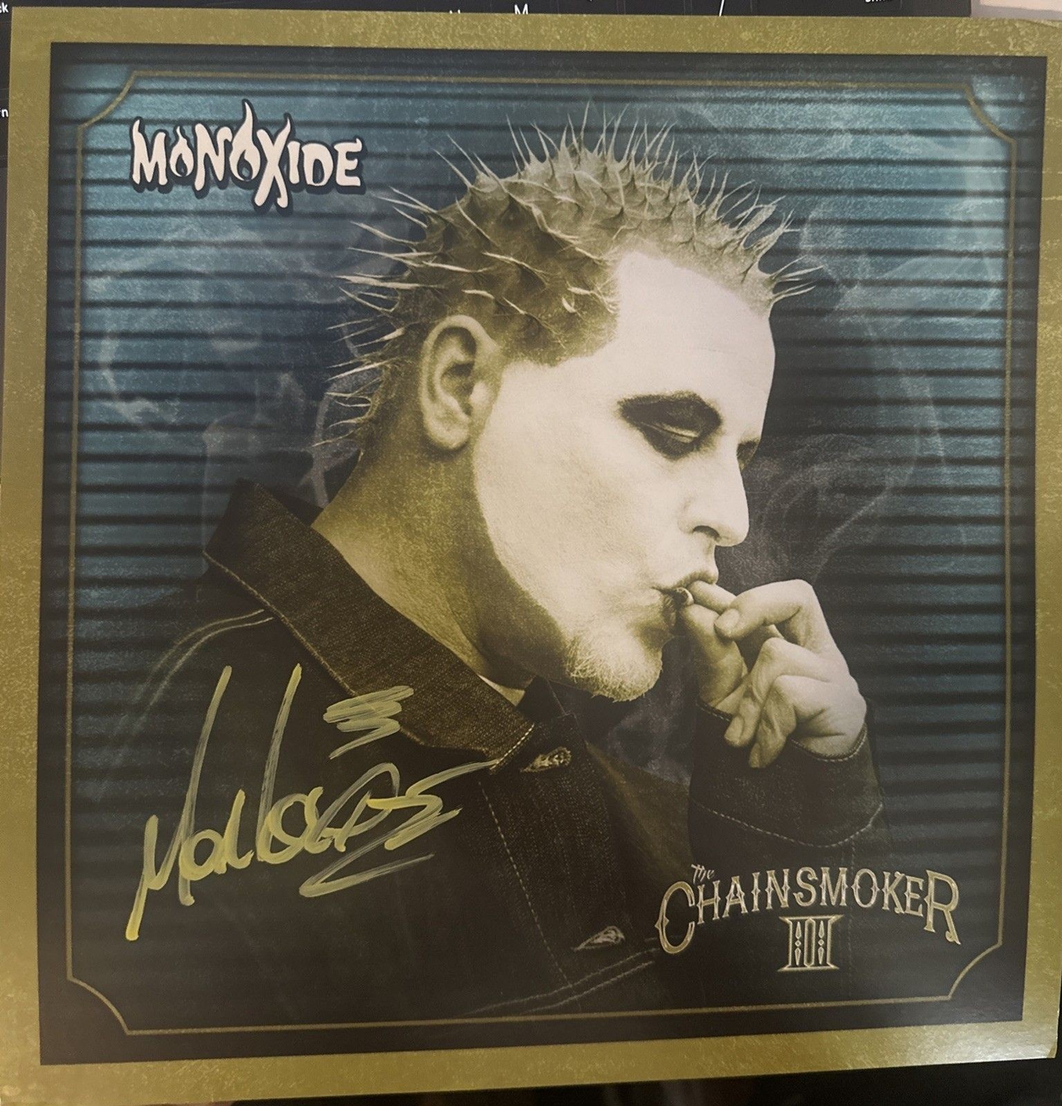 TWIZTID CHAINSMOKER 2 II 12 INCH NEW GOLD AUTOGRAPHED Signed Promo Flat