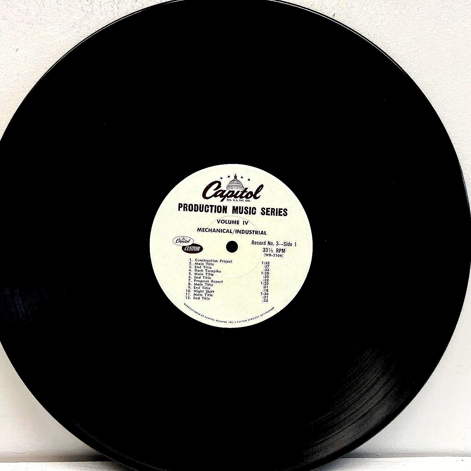 Mechanical Industrial Capitol Records Production Series Library Vinyl 1st Press