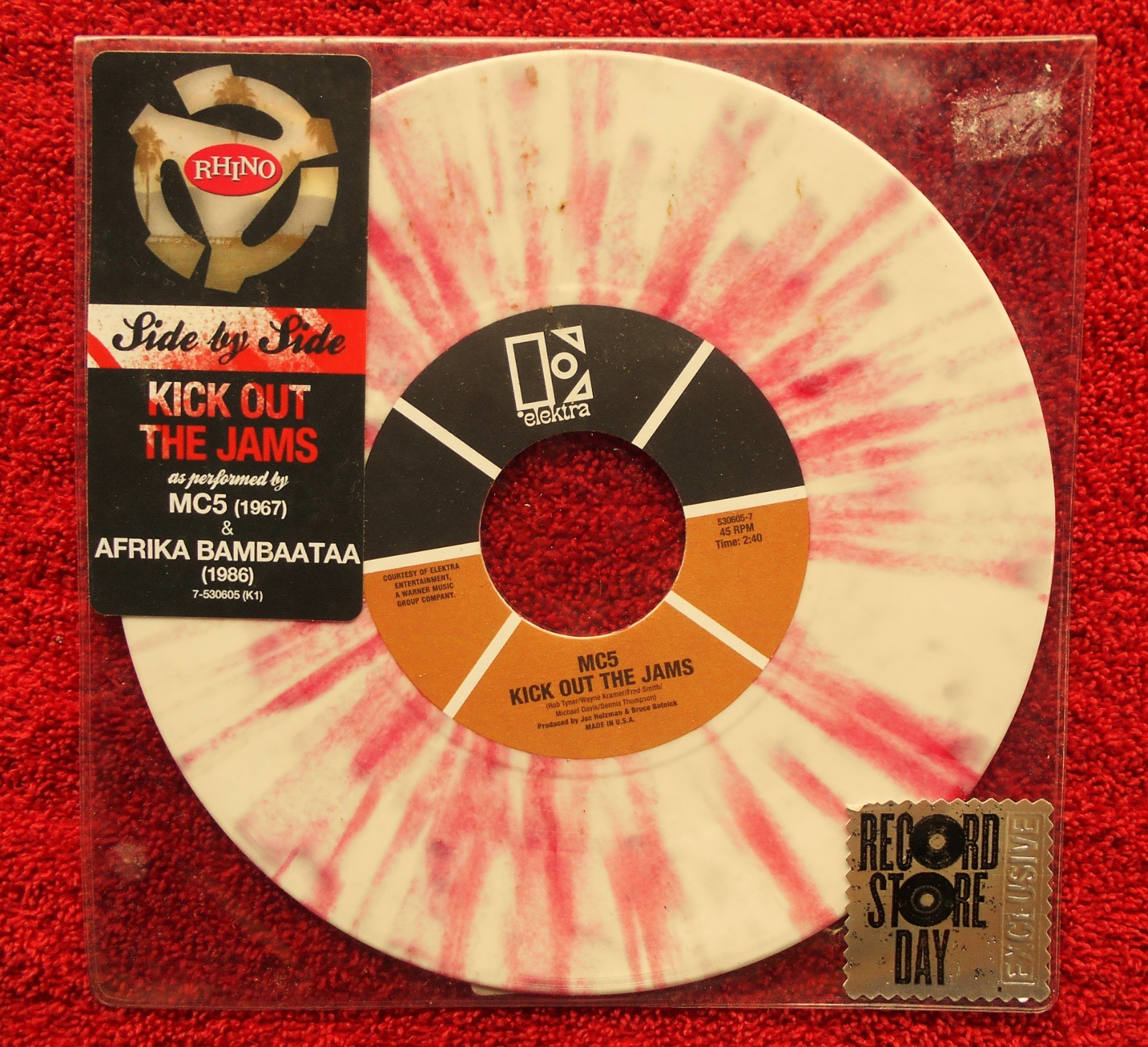 MC5 KICK OUT THE JAMS 2012 RSD WHITE/PINK SPLASH VINYL 45 & PICTURE SLEEVE