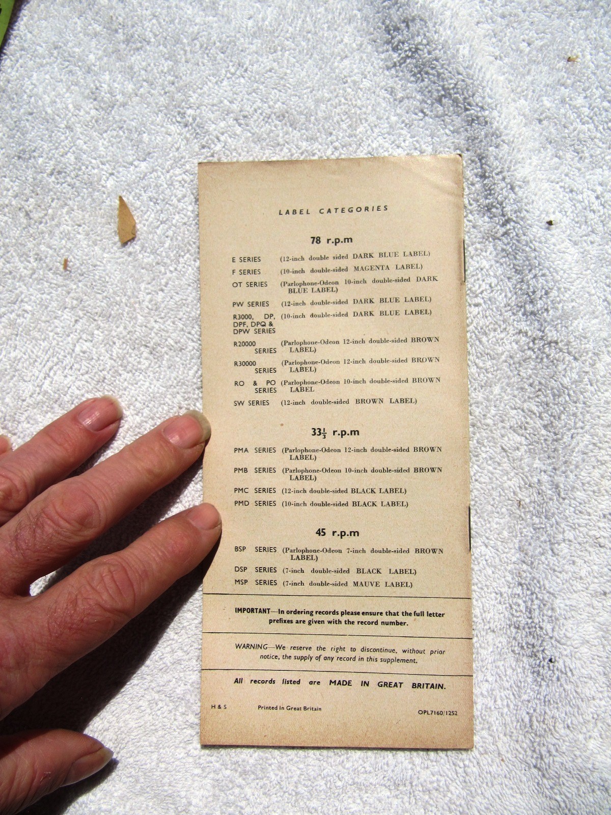 Jan 1953 British PARLOPHONE Supplement Gerry Brereton Record Overseas CATALOG 45