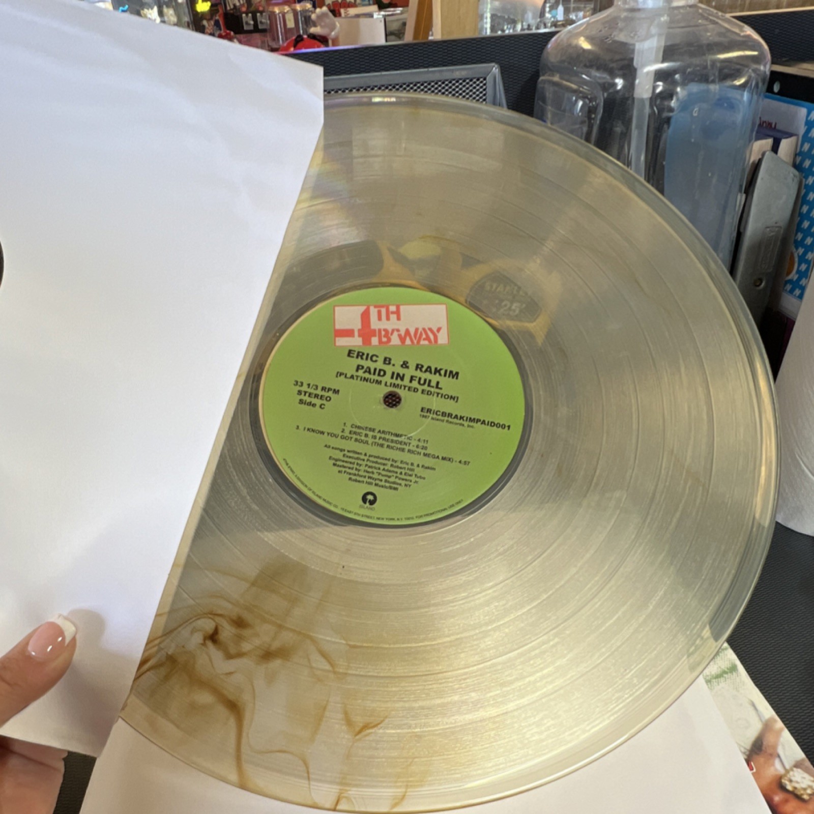 Eric B. & Rakim Paid in Full Platinum Limited Edition Clear Colored Vinyl LP 12″
