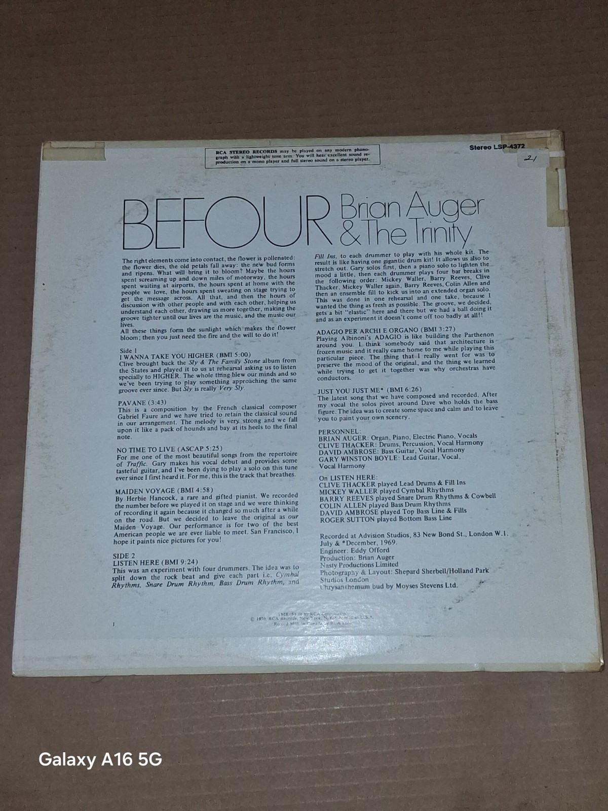 VINCE GUARALDI TRIO Cast Your Fate To The Wind FANTASY 3337 JAZZ LP