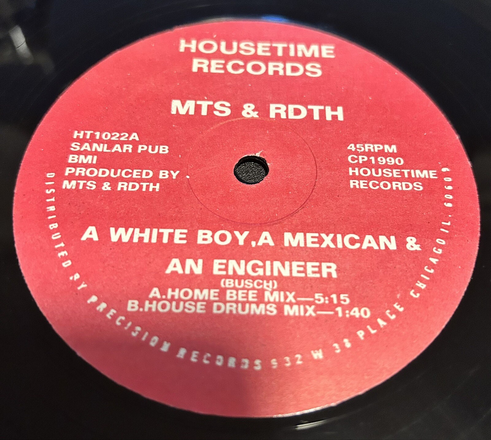 MTS & RDTH – A White Boy, A Mexican & An Engineer, 12” 1990 Acid House, G+