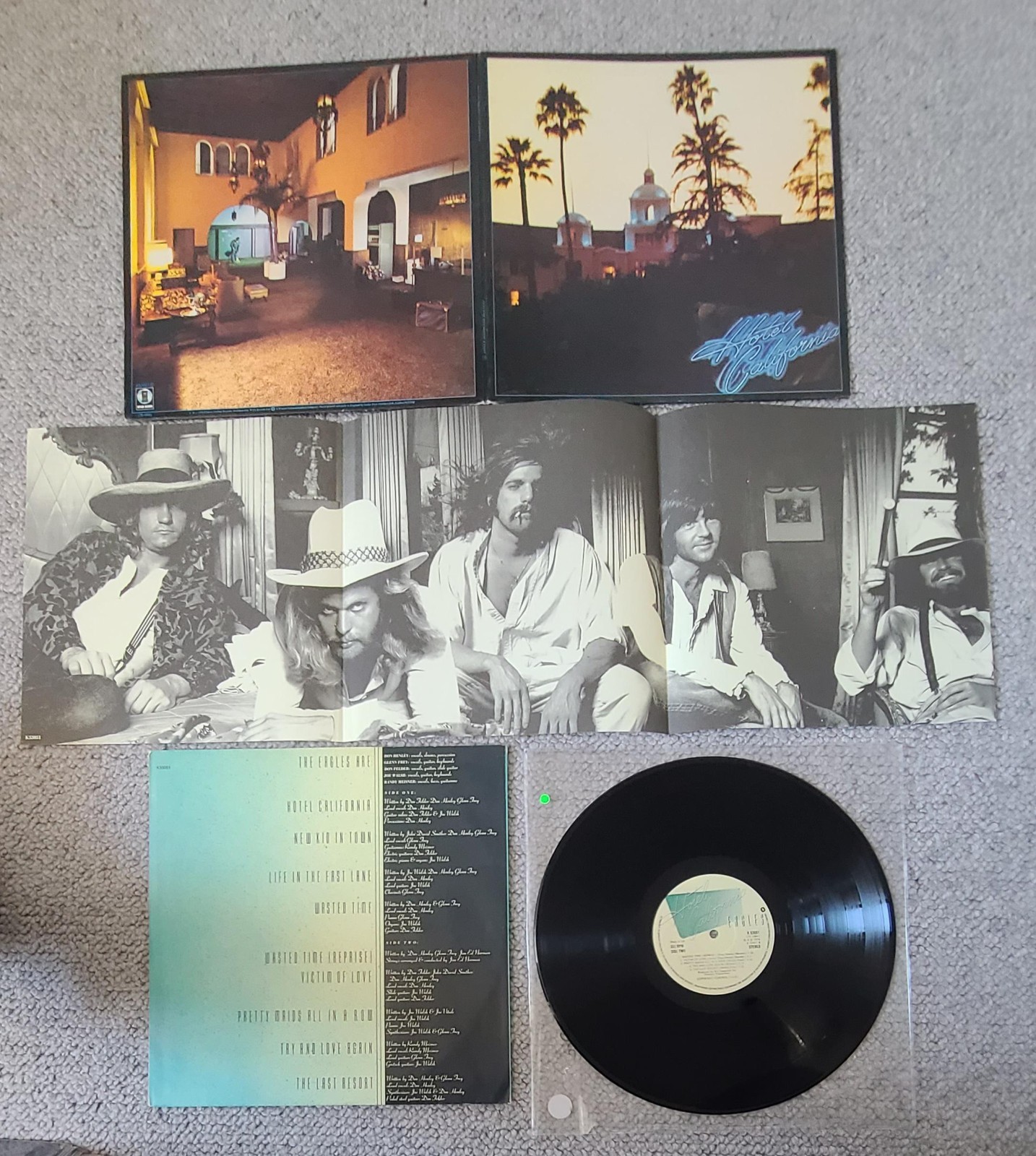EAGLES-HOTEL CALIFORNIA-ORIGINAL UK ISSUE LP ON ASYLUM/WEA RECORDS-1976-G.COND